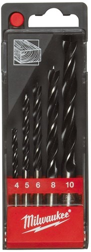 Milwaukee 4932352465 5-piece wood drill set - 4 5 6 8 10mm-0