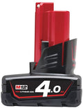 Milwaukee m12 b4 battery (12 v 4.0ah redlithium-ion) - 4932430065-0