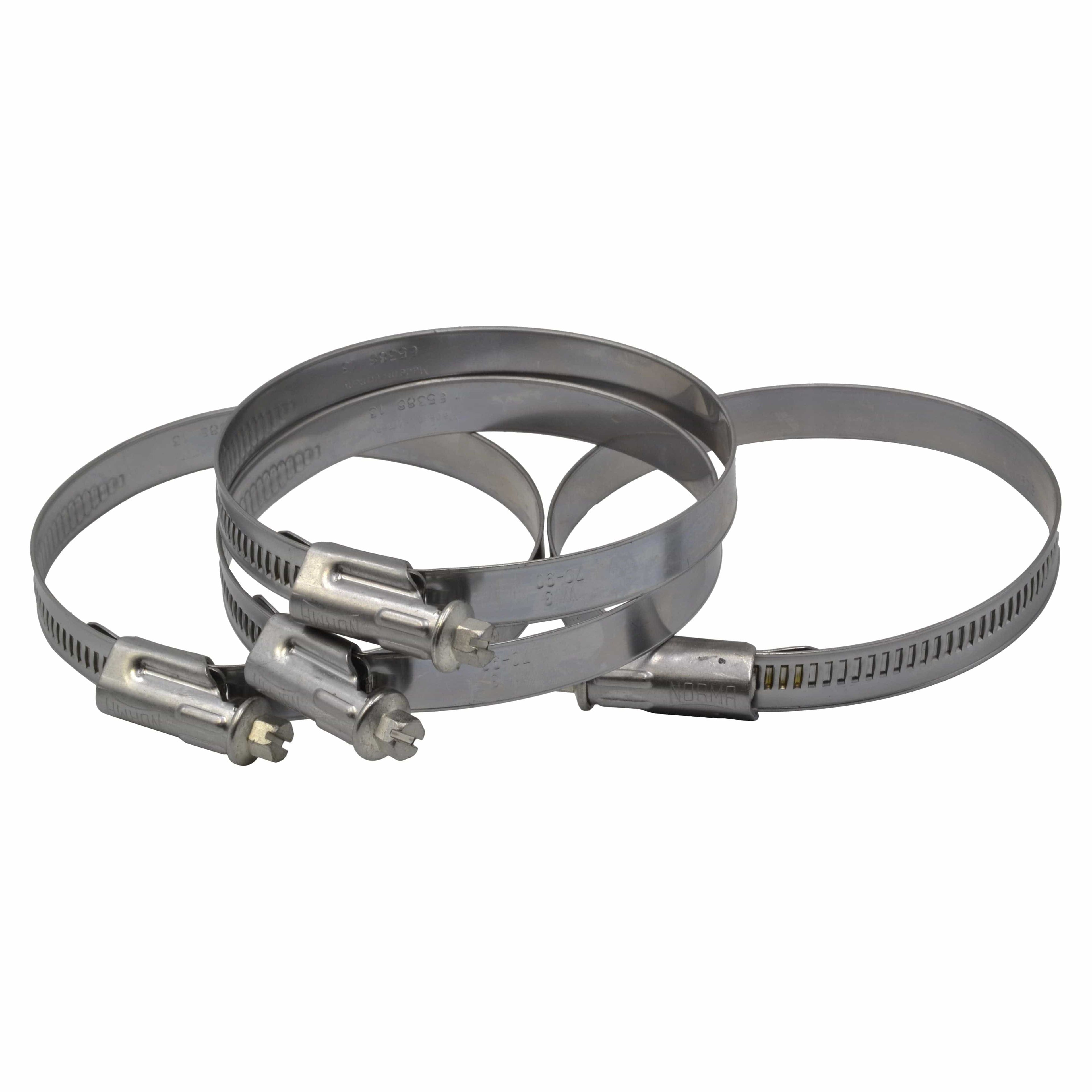 4 Piece Norma 304 Stainless Steel 70-90mm Worm Drive Hose Clamp-0