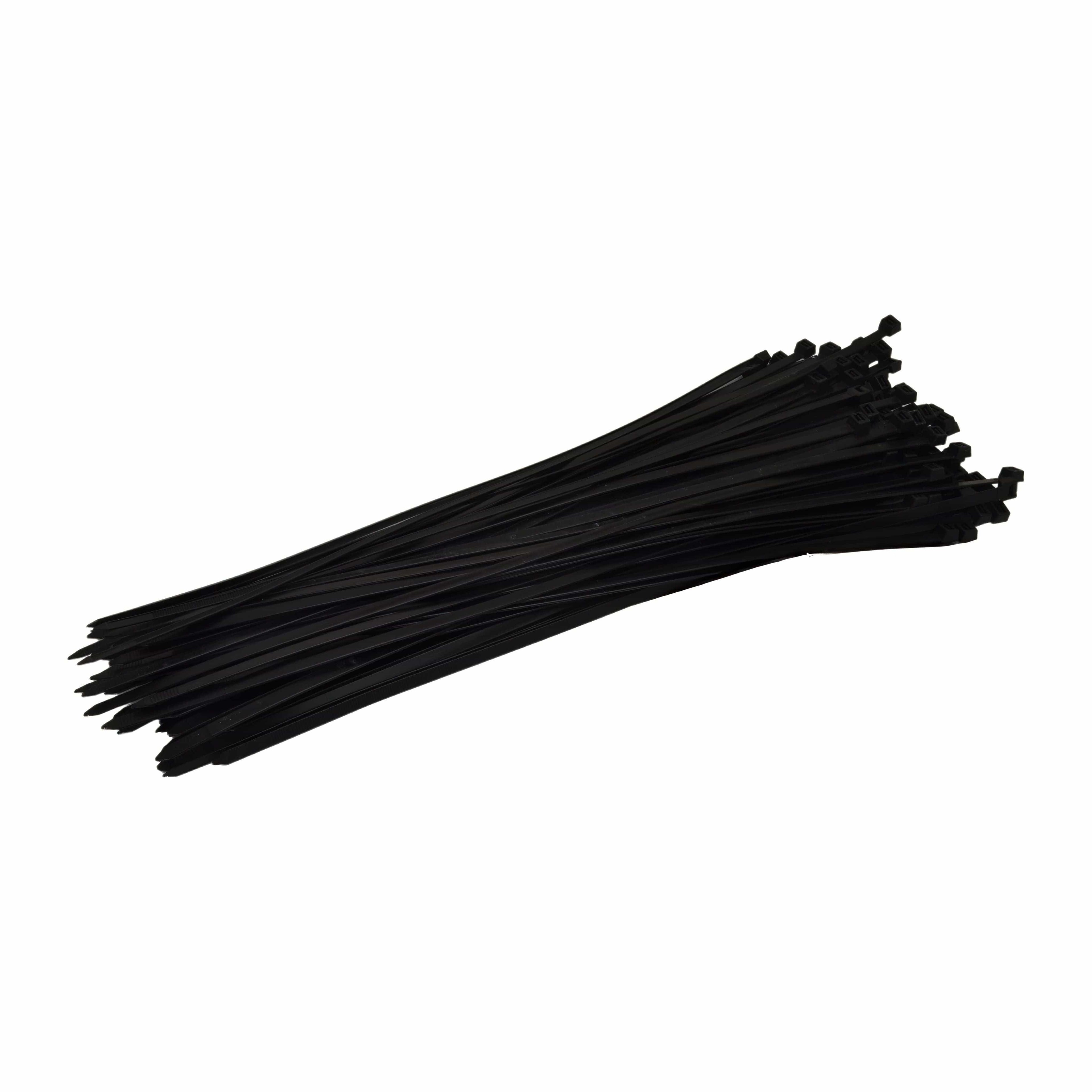RAPTOR Black 450mm x 7.6mm Heavy Duty Cable Ties, 100 Pack-0
