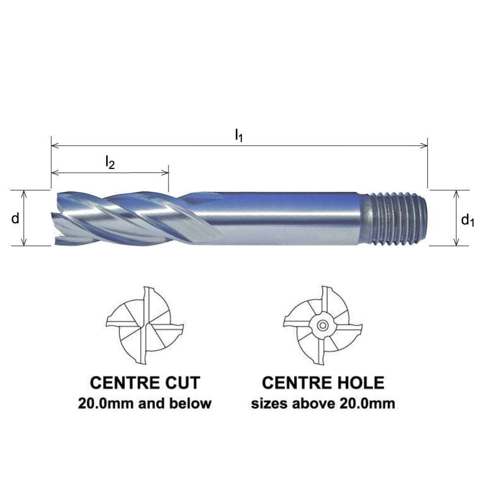 Somta 4 Flute 1/2 HSS-Co8 Multi-Purpose End Mill-0
