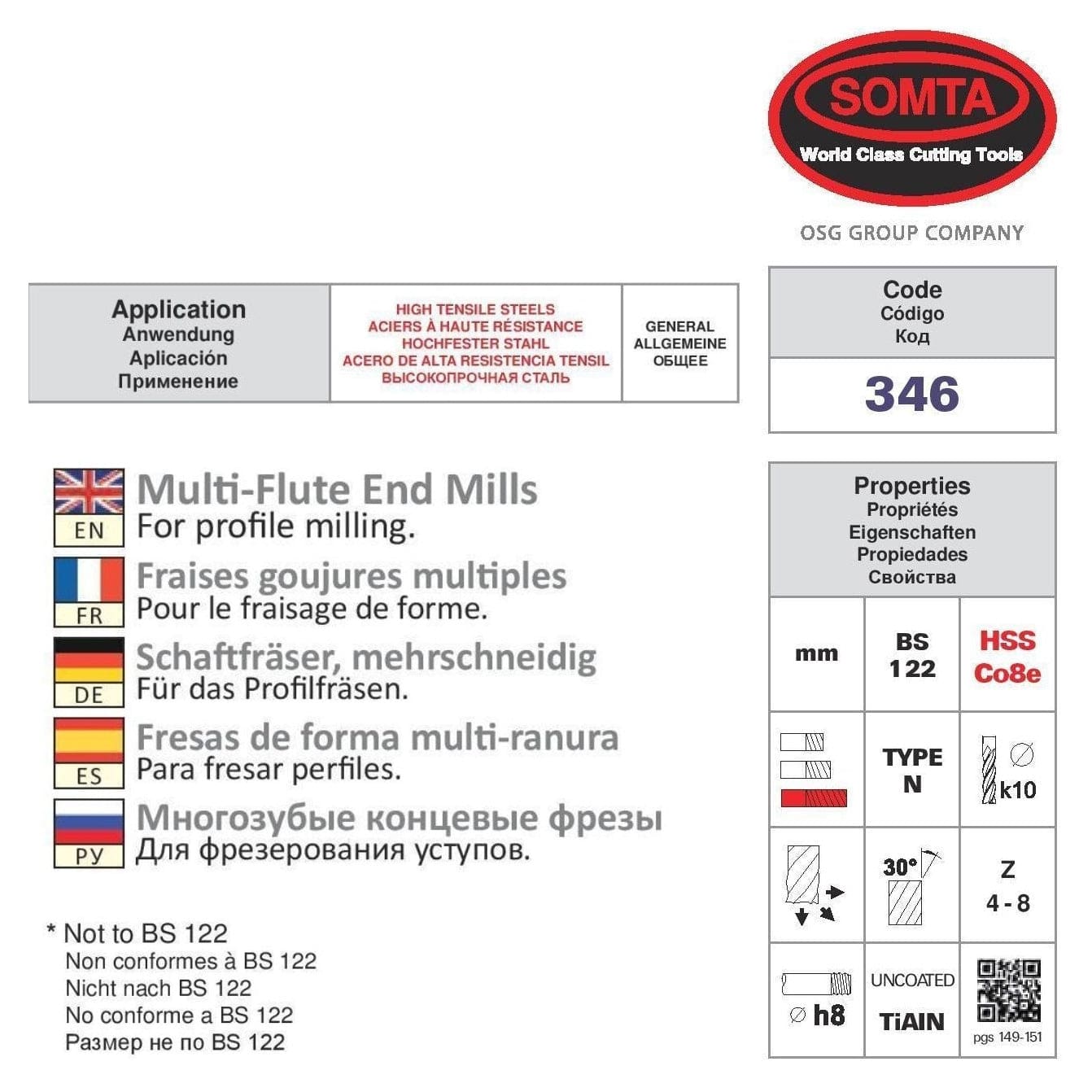 Somta Long Multi Flute 5mm HSS-Co8e Multi-Purpose End Mill-2
