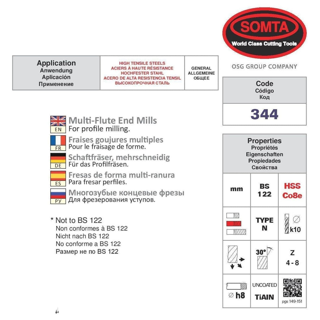 Somta Multi Flute 3mm HSS-Co8e Multi-Purpose End Mill-2