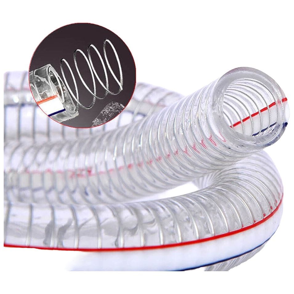 Wire Reinforced Clear Flexible PVC Hose ID 3/8''(10mm), 100m/roll-1