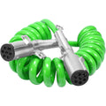 7 Way Trailer 15 FT Green ABS Spiral Electrical Power cord-0