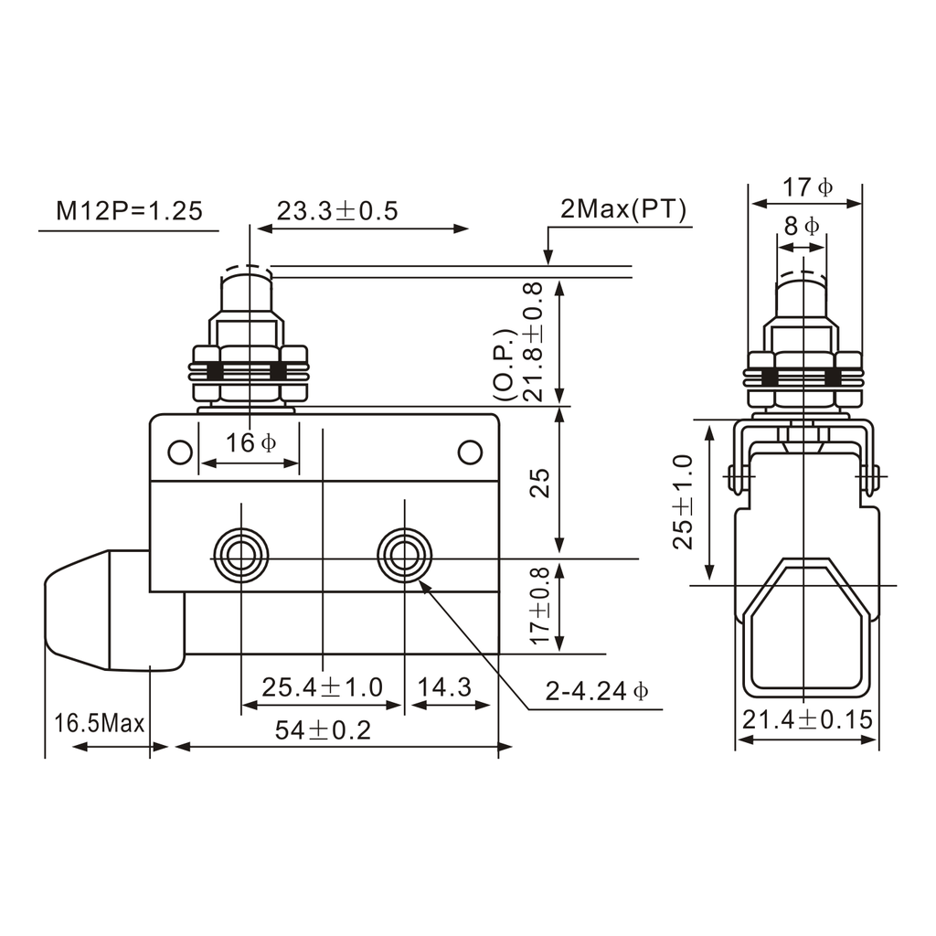 AZ-7310 Push Type, Side Mounting Limit Switch-1