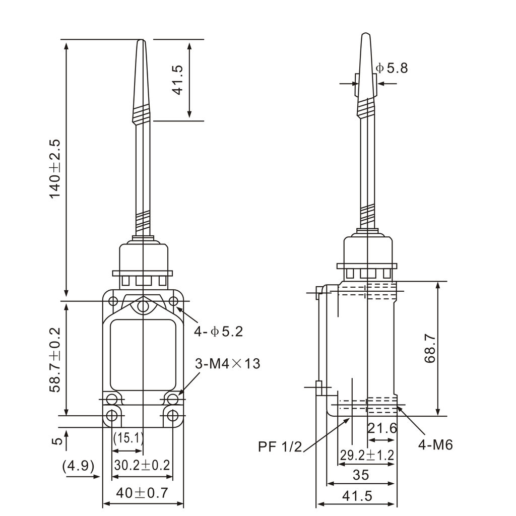 WLNJ-2 Plastic Rod Cover Limit Switch-1