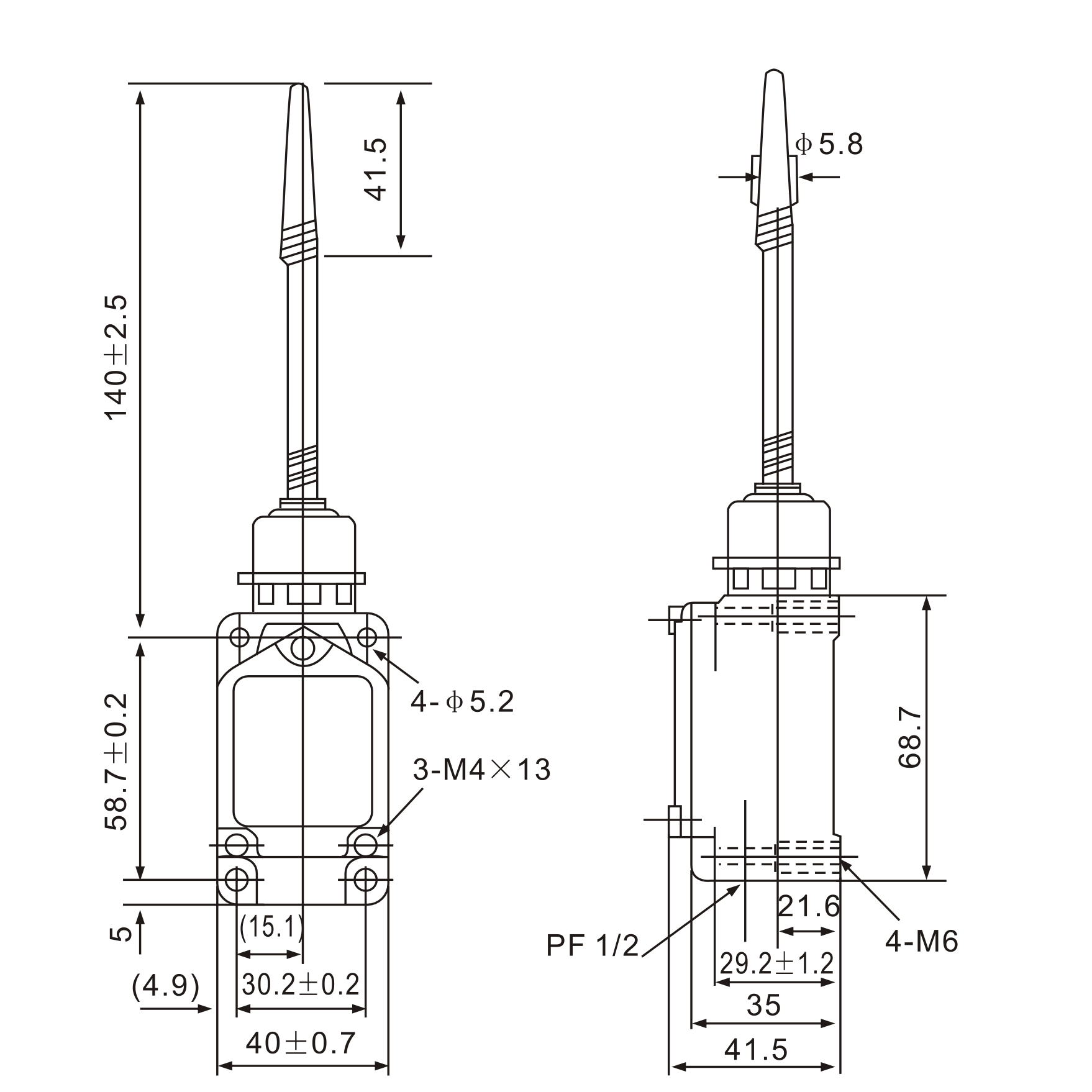 WLNJ-2 Plastic Rod Cover Limit Switch-1