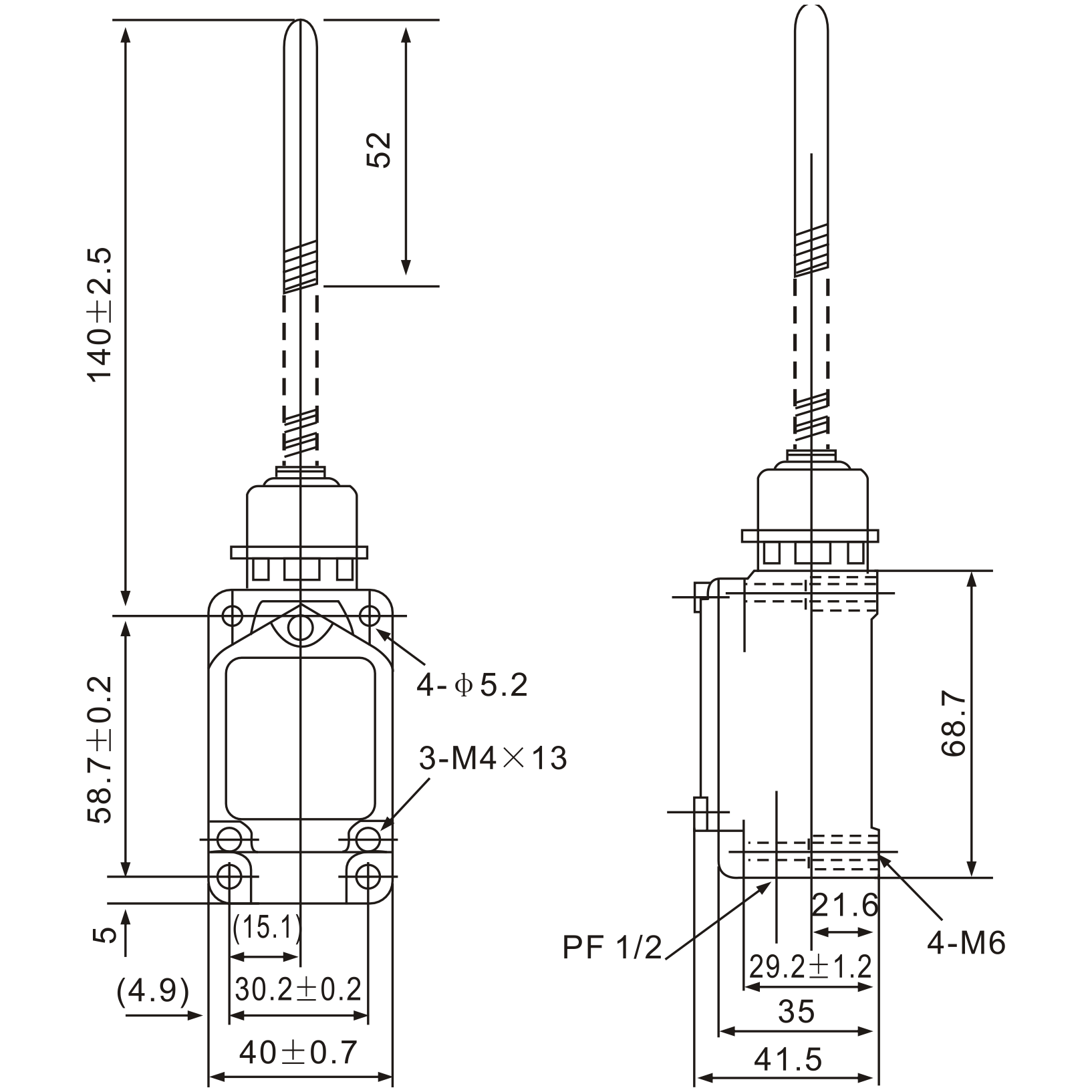 WLNJ-30 Stainless Steel Coil Spring Lever Limit Switch-1