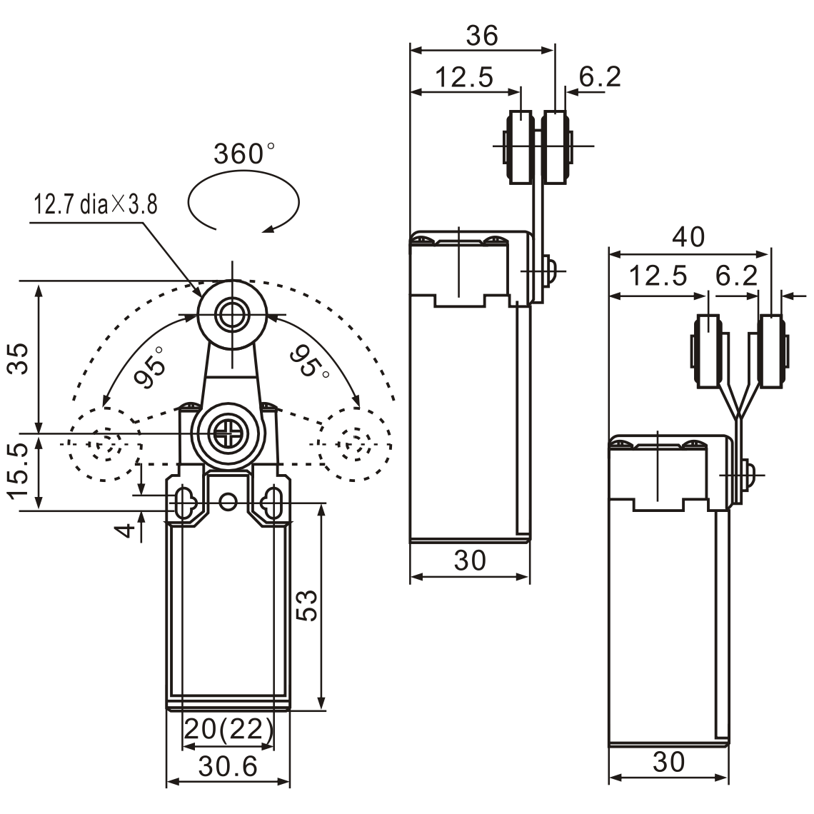 XCK-121 Adjustable Arm with Roller Limit Switch-1