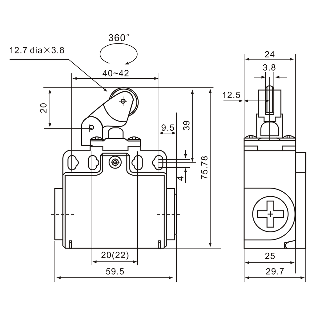 XCK-T121 Roller Push-Button Enclosed Limit Switch-1