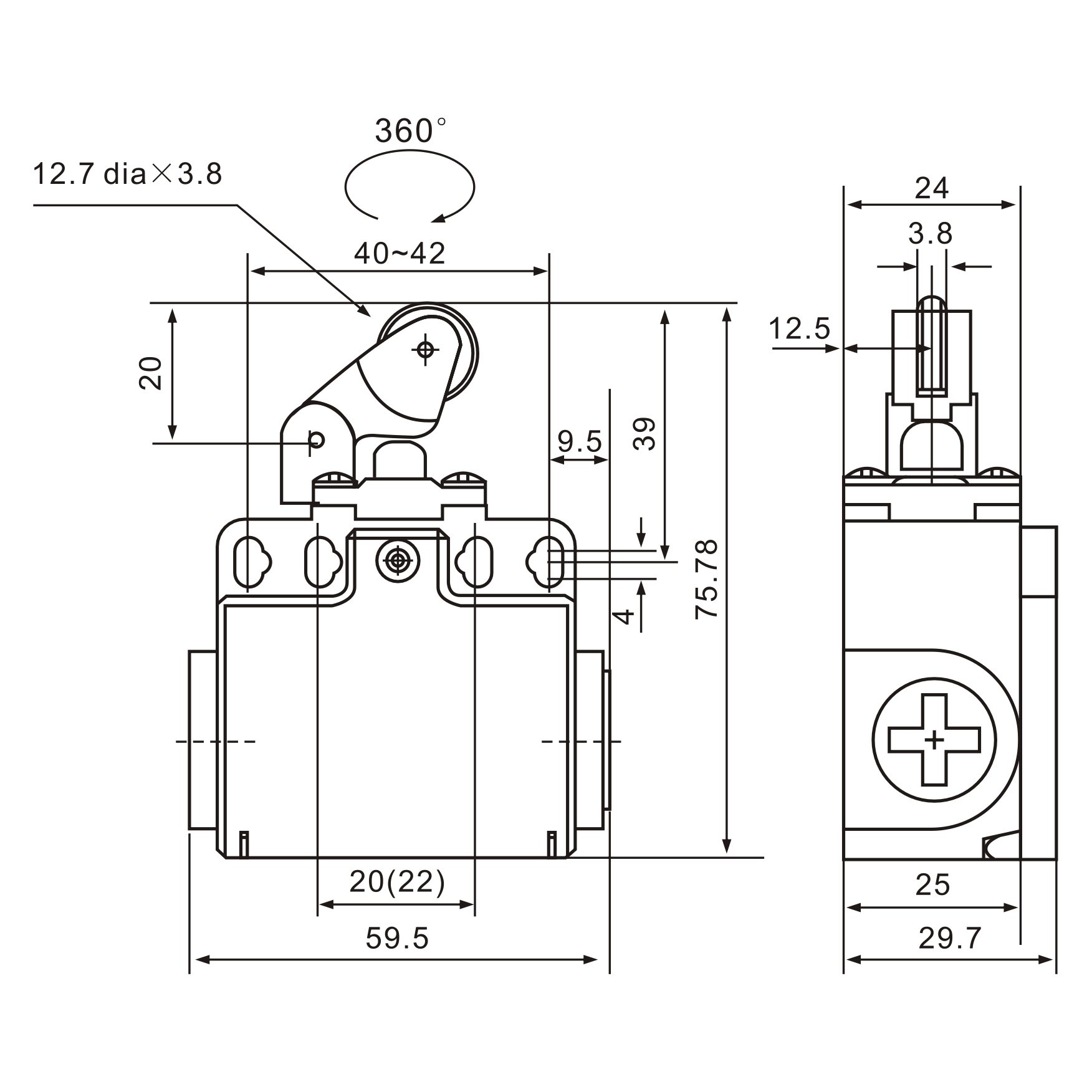 XCK-T121 Roller Push-Button Enclosed Limit Switch-1