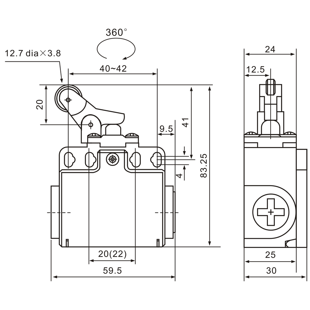 XCK-T127 Plastic Type, Adjustable Arm Limit Switch-1