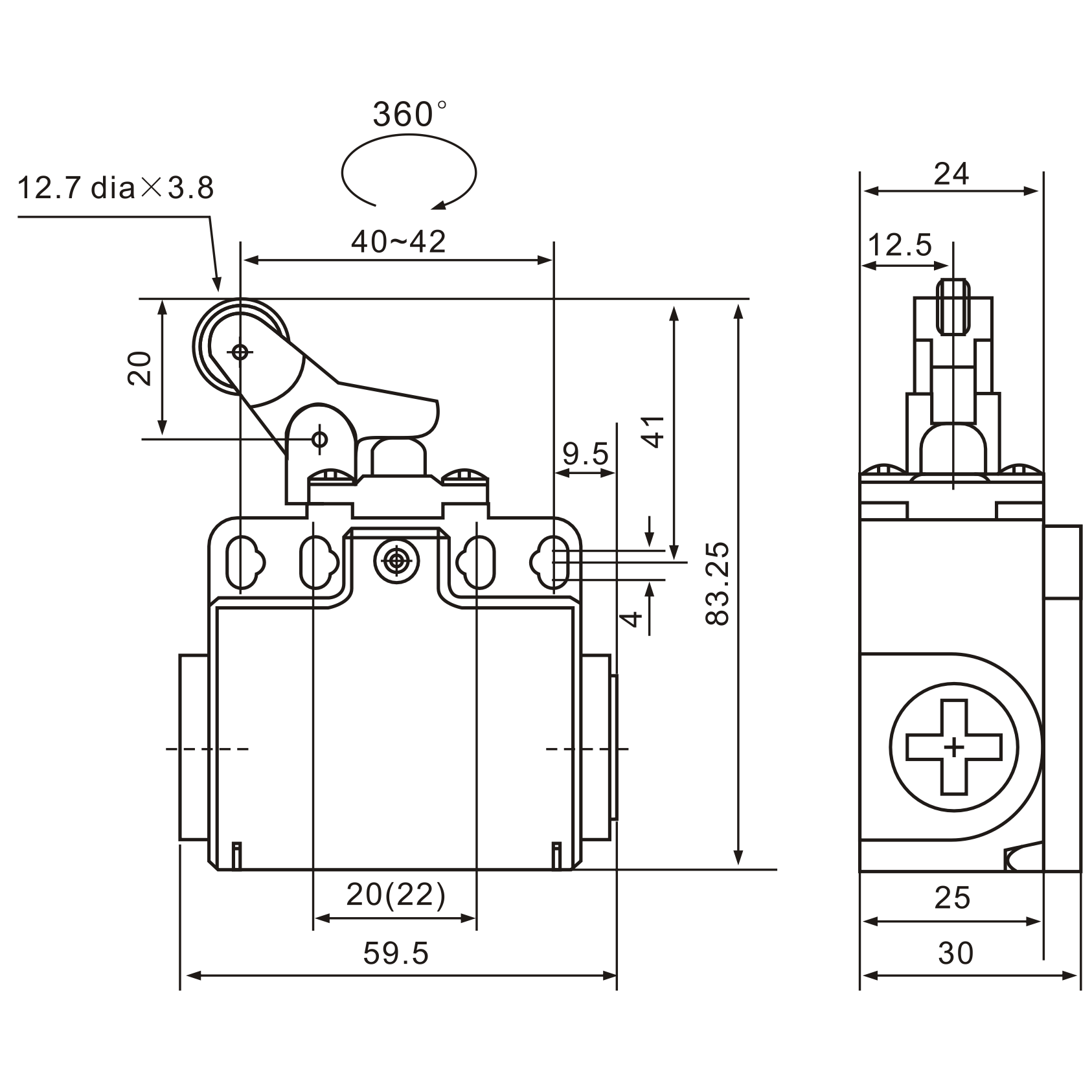 XCK-T127 Plastic Type, Adjustable Arm Limit Switch-1
