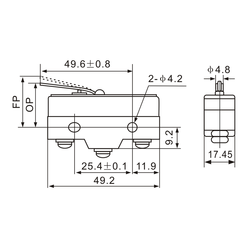 Z-15GL-B Roller Leaf Spring, Micro Limit Switch-1
