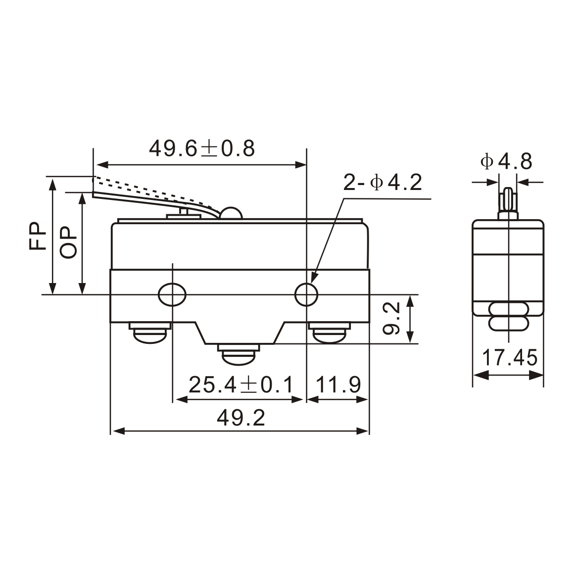 Z-15GL-B Roller Leaf Spring, Micro Limit Switch-1