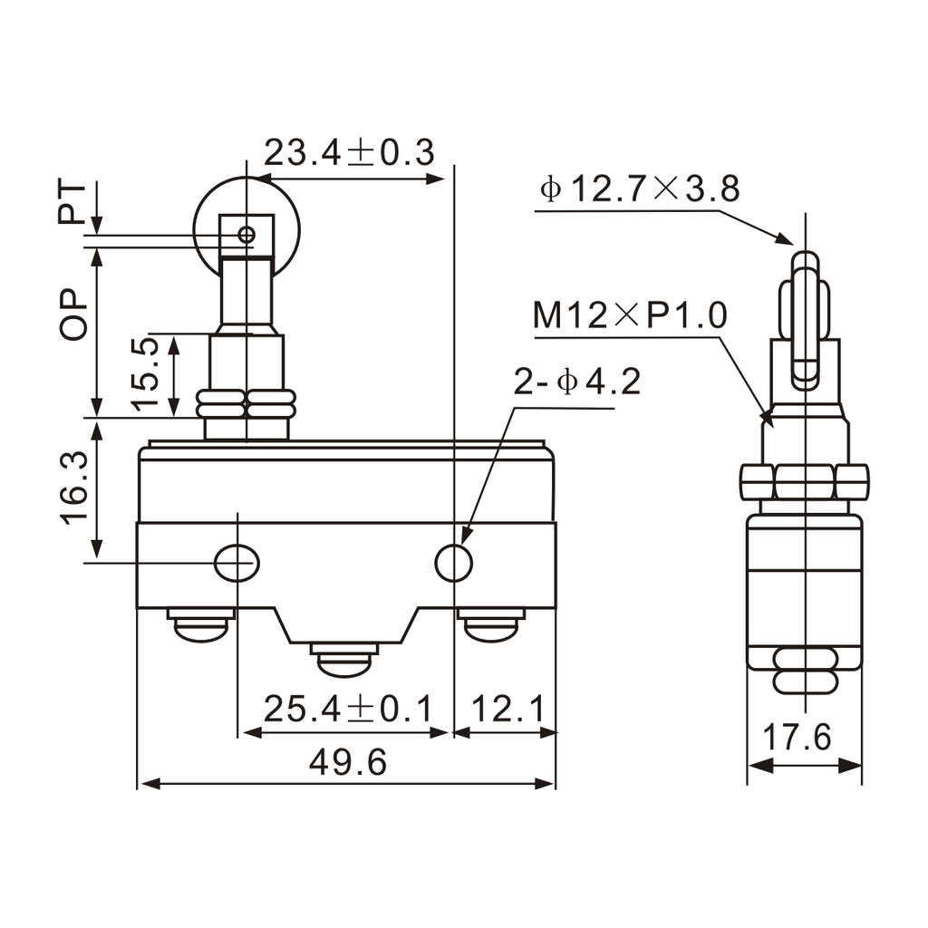 Z-15GQ22-B Roller Plunger Screw Terminal Micro Limit Switch-1