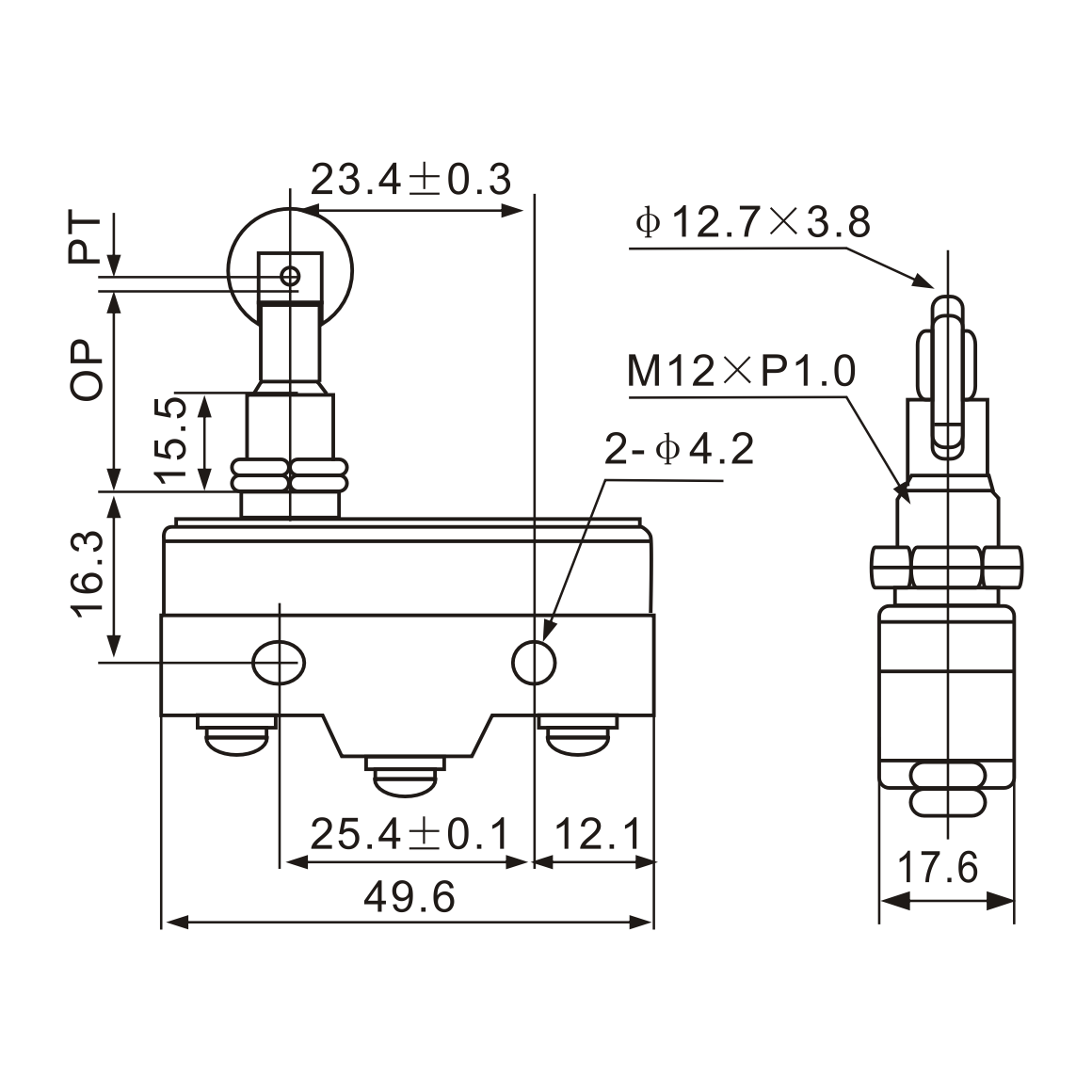 Z-15GQ22-B Roller Plunger Screw Terminal Micro Limit Switch-1