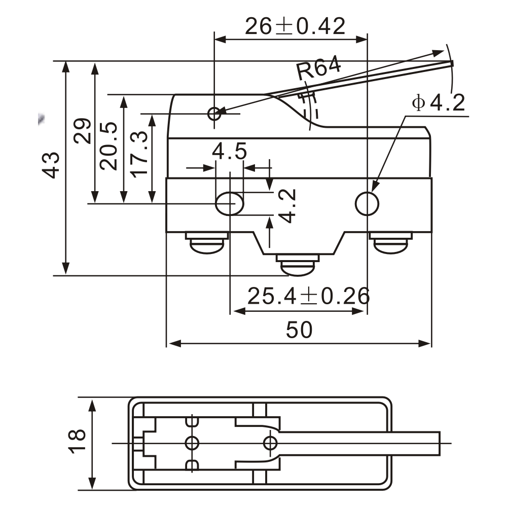 Z-15GW-B Universal Hinge-Actuated Screw Terminals Limit Switch-1