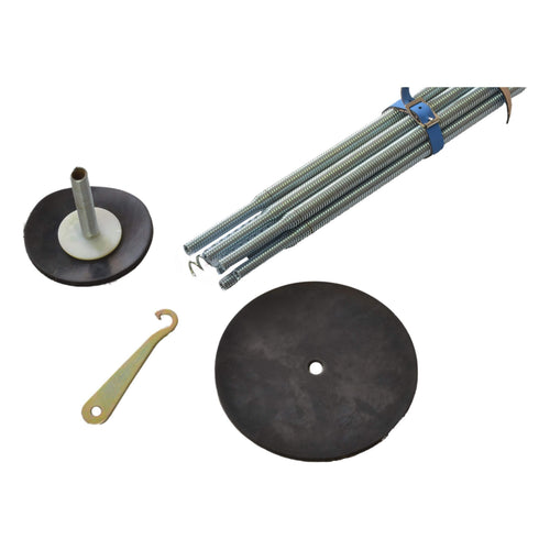 1/2" Steel Spring Drain Rods Heavy Duty Drain Pipe Cleaner Includes Plungers-0