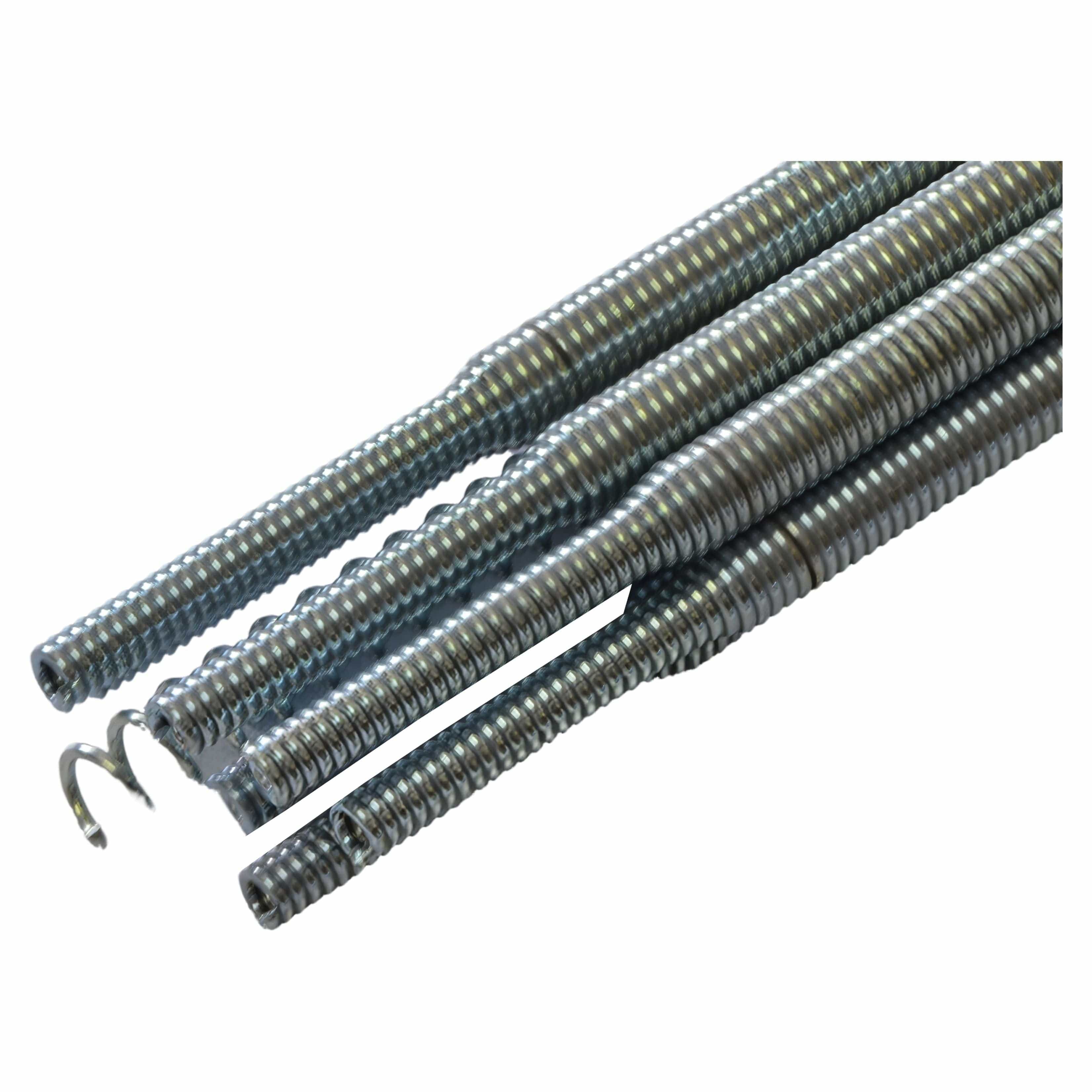 1/2" Steel Spring Drain Rods Heavy Duty Drain Pipe Cleaner Includes Plungers-2