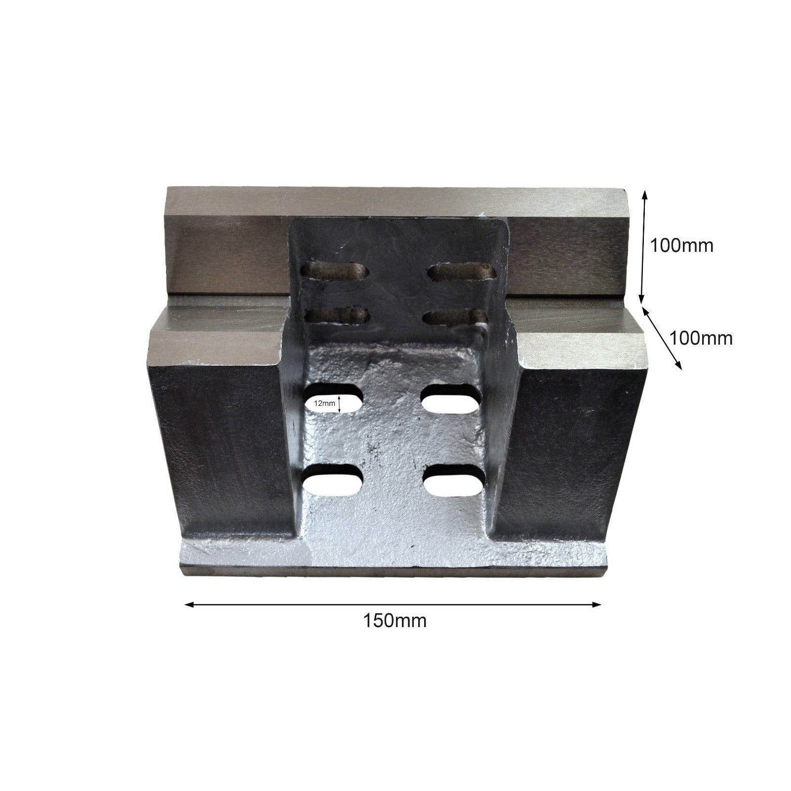 V Angle Plate 4x4x6" - Slotted and webbed-1