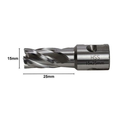 15 x 25mm D.O.C HSS Weldon Shank Annular Cutter-1