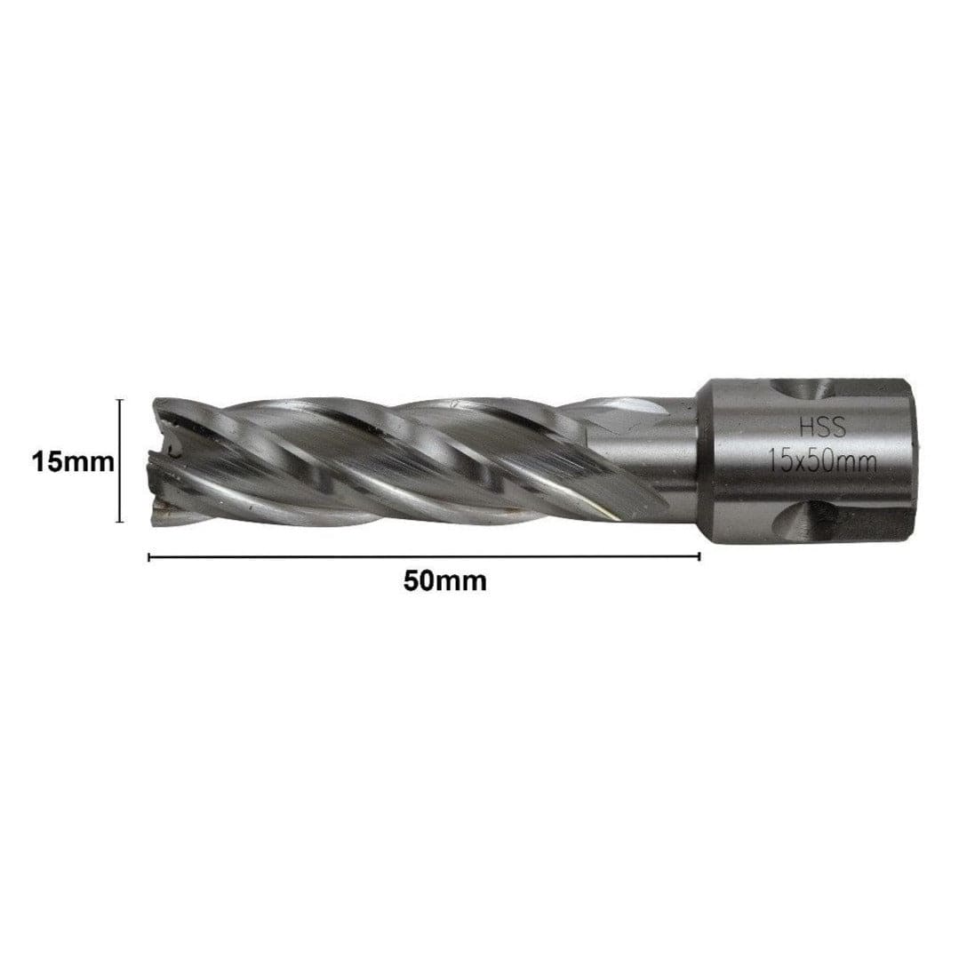 15 x 50mm D.O.C HSS Weldon Shank Annular Cutter-2