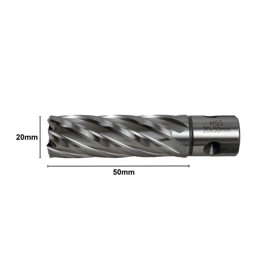 20 x 50mm D.O.C HSS Weldon Shank Annular Cutter-2