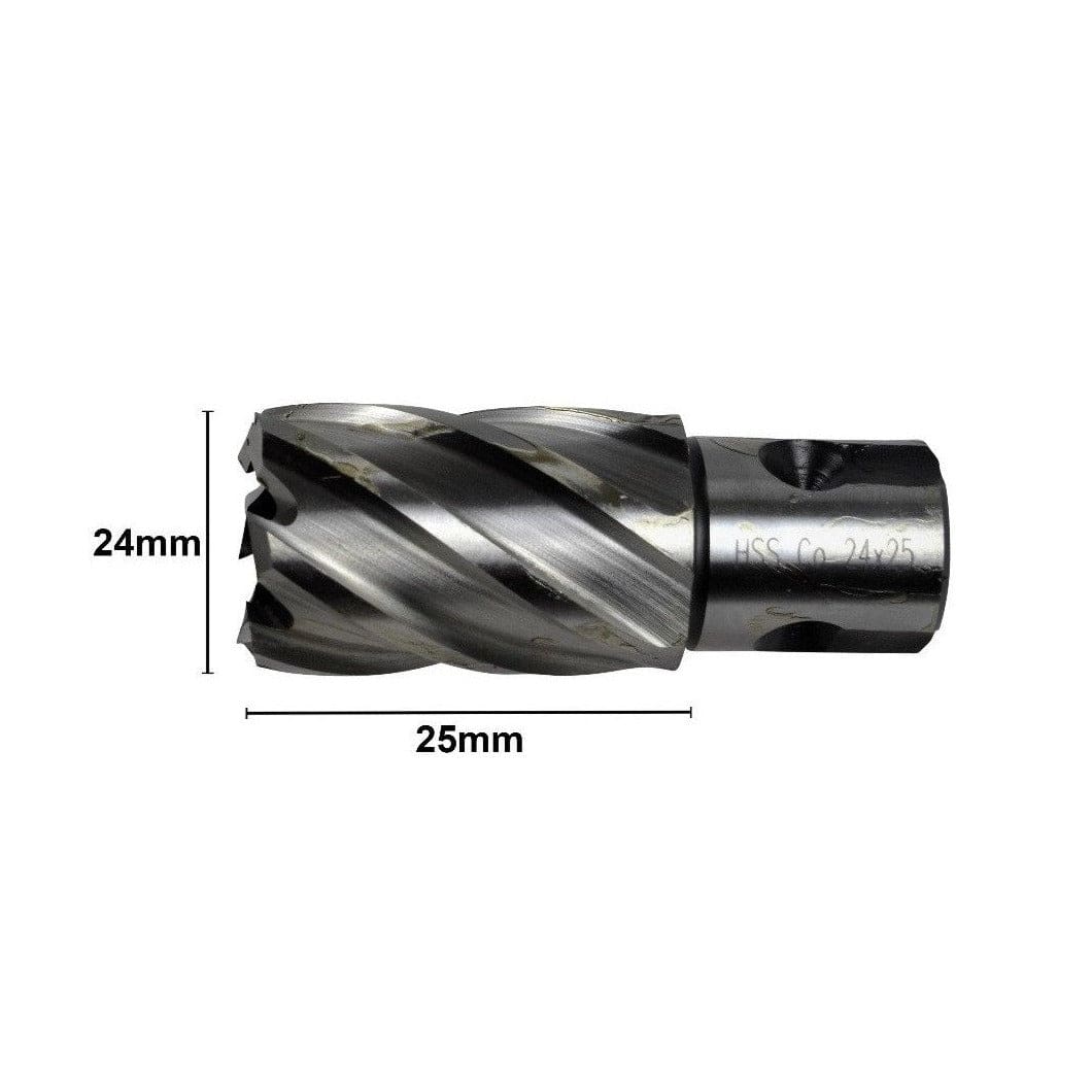 24 x 25mm D.O.C HSS Weldon Shank Annular Cutter-1