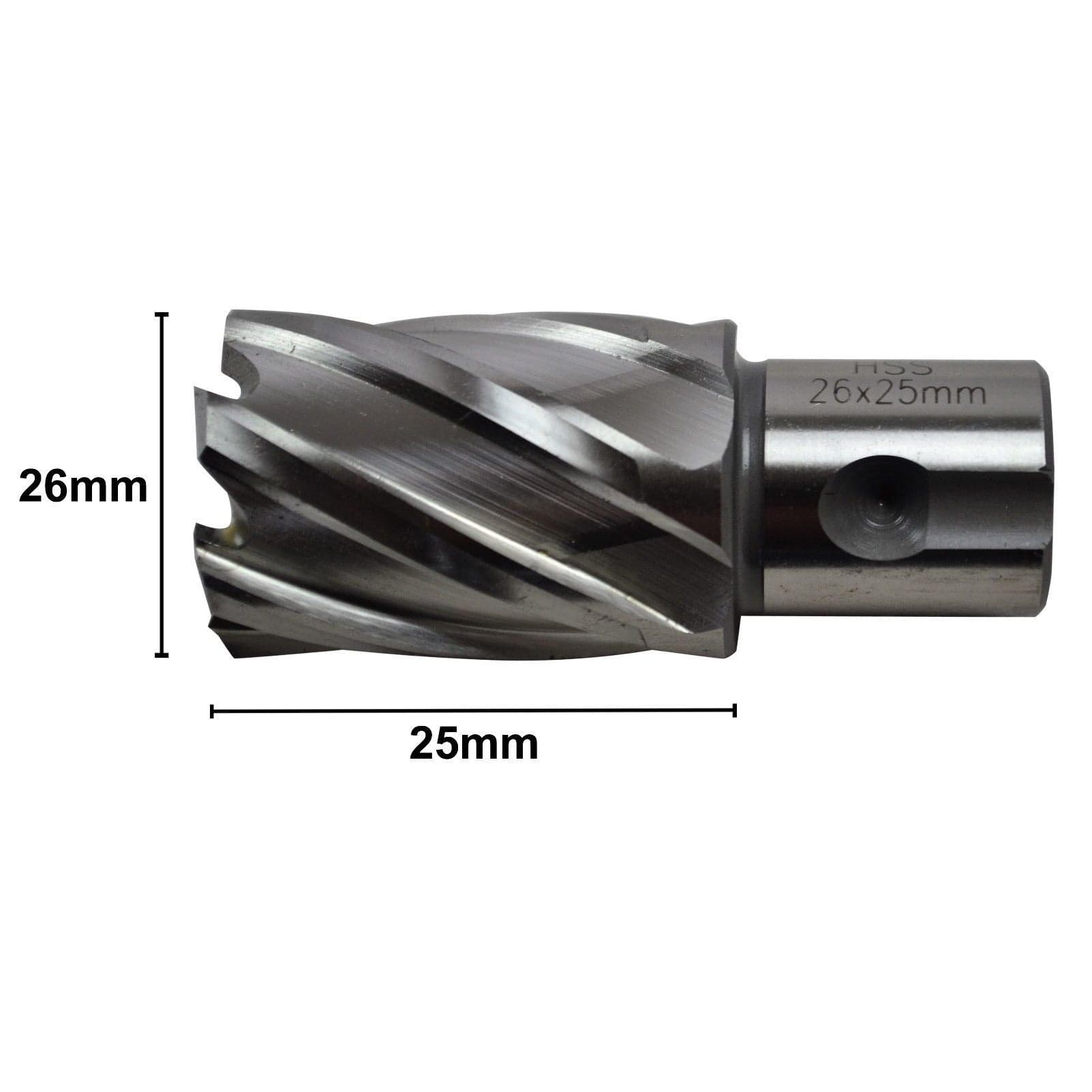 26 x 25mm D.O.C HSS Weldon Shank Annular Cutter-2