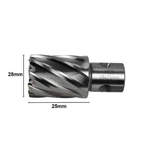 28 x 25mm D.O.C HSS Weldon Shank Annular Cutter-1
