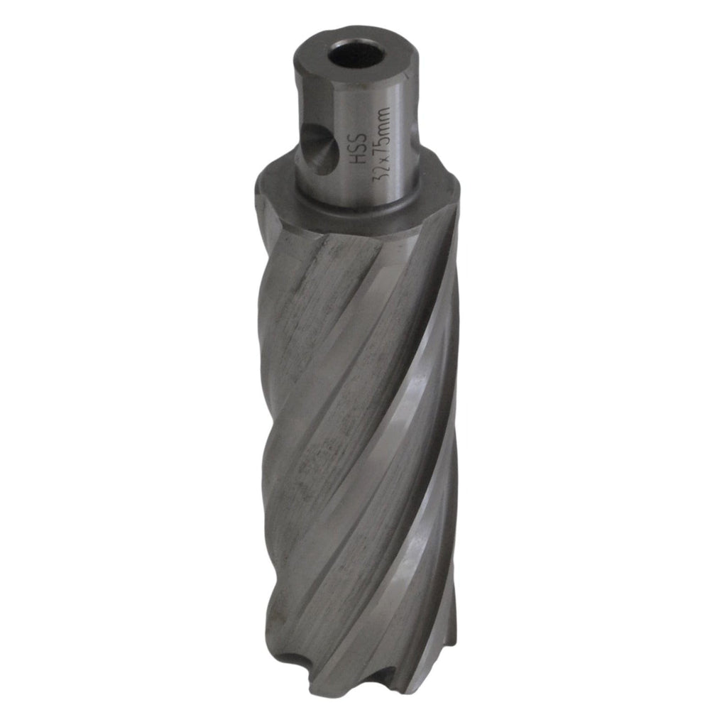 32 x 75mm D.O.C HSS Weldon Shank Annular Cutter-0