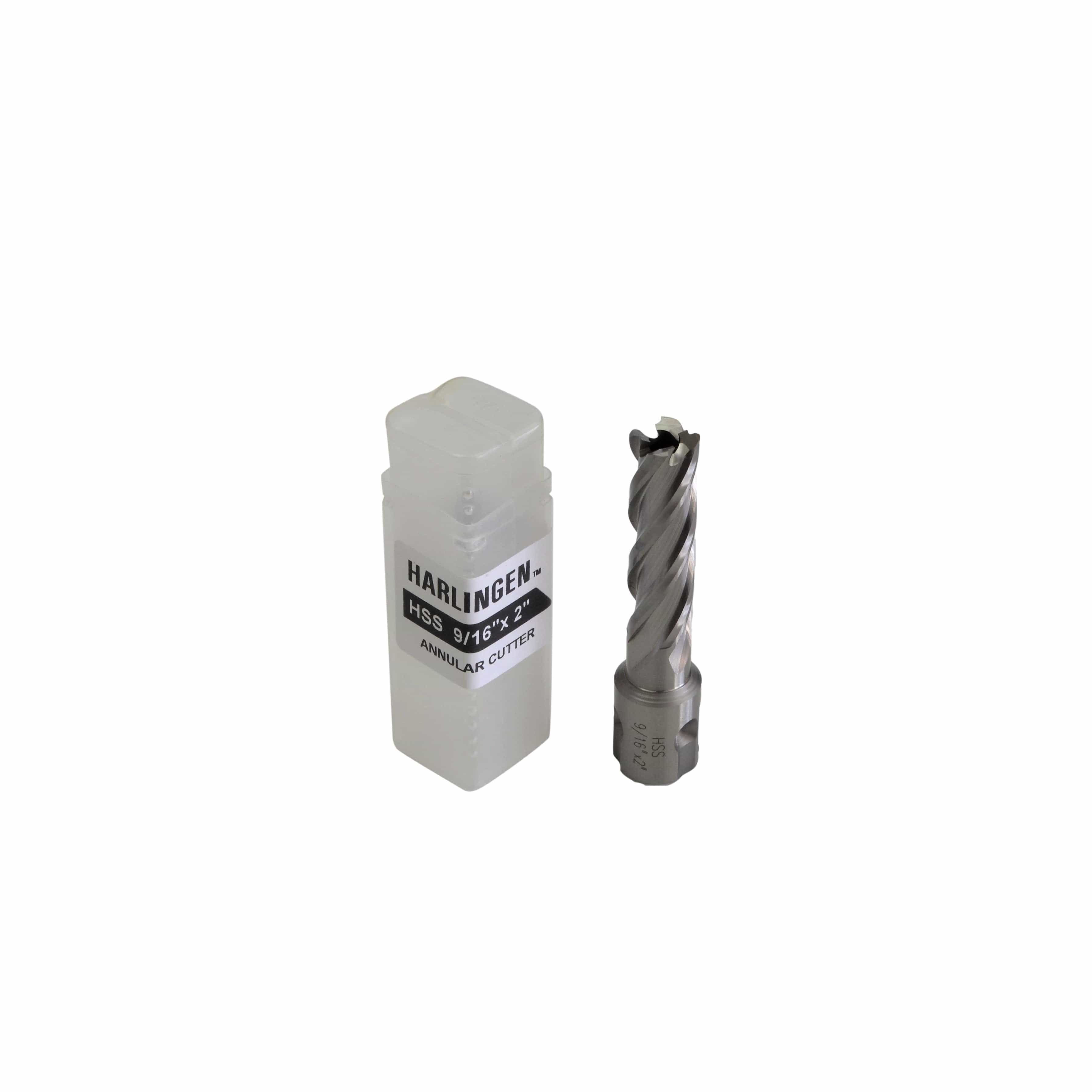 9/16" x 2" HSS Annular Cutter, 3/4" Universal Weldon Shank, Harlingen Rotabroach-0