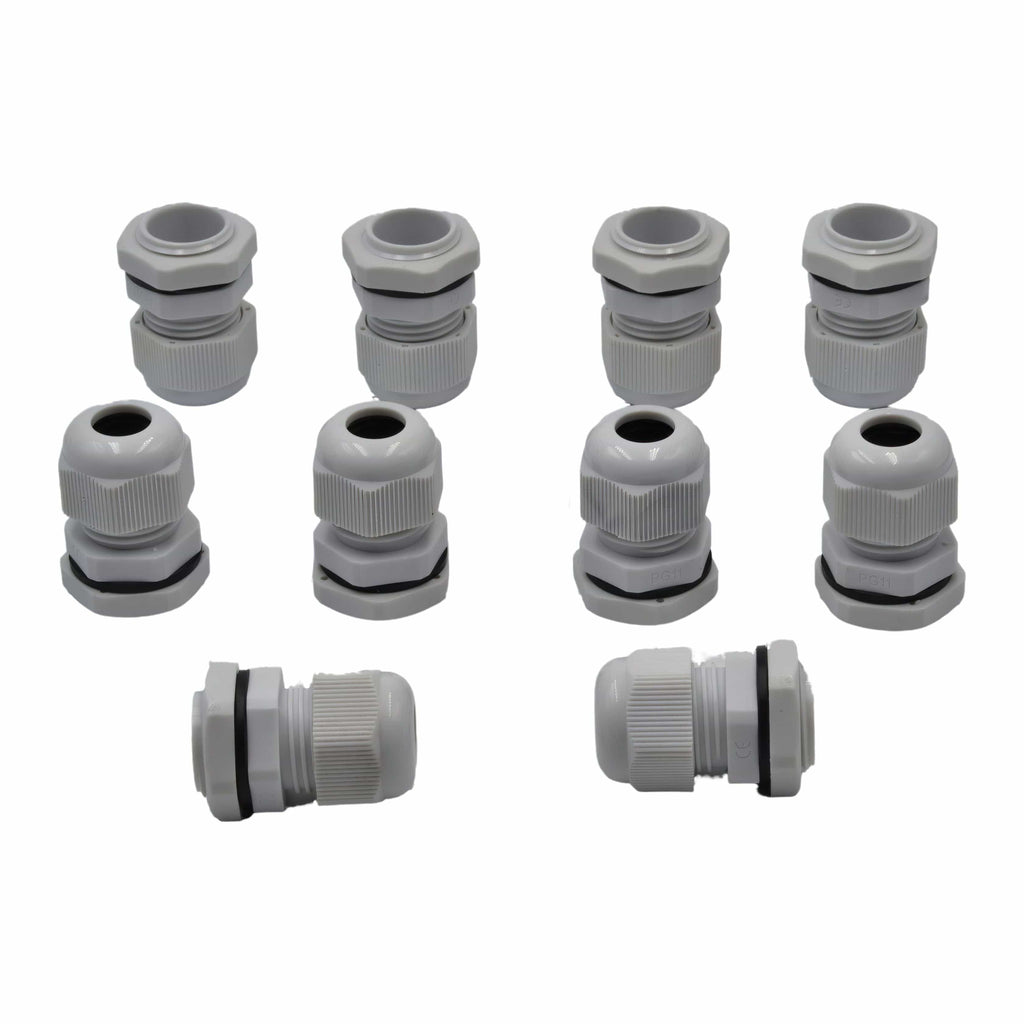10 Pack IP68 PG11 White Nylon Cable Gland 5-10mm Cable Range-3