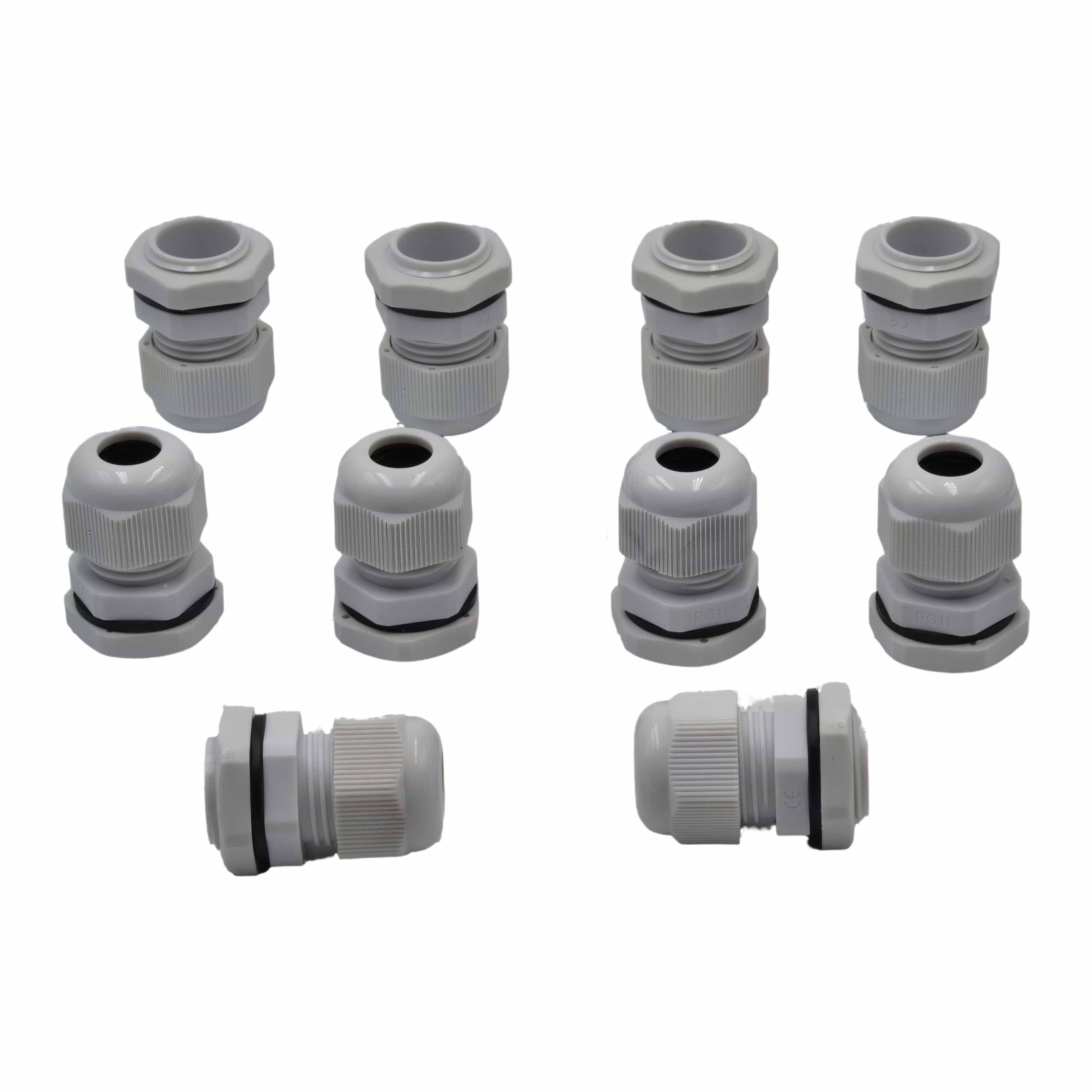 10 Pack IP68 PG11 White Nylon Cable Gland 5-10mm Cable Range-3