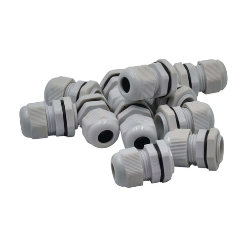 10 Pack IP68 PG11 White Nylon Cable Gland 5-10mm Cable Range-0