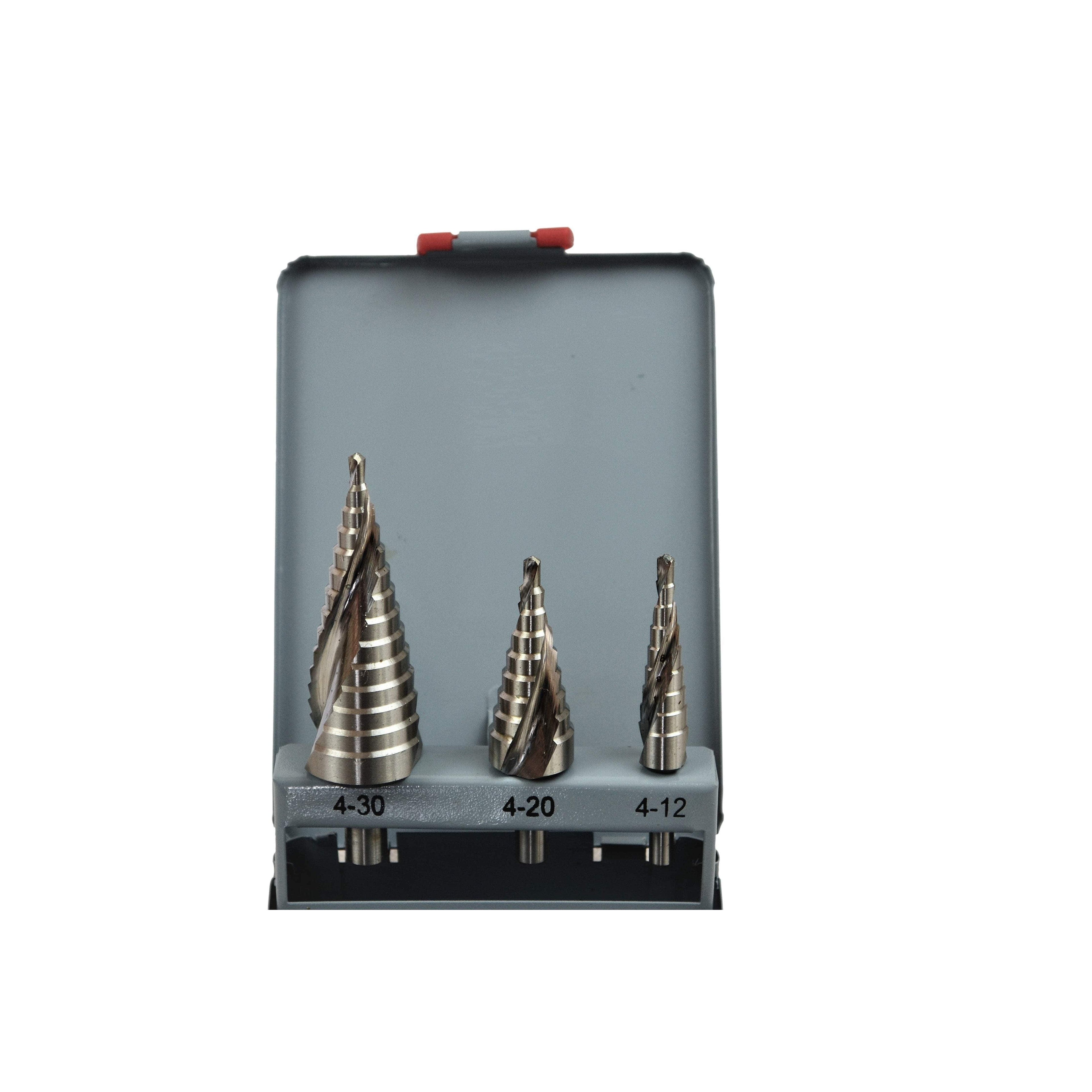 3 Piece Spiral Flute Step Drill Set-2