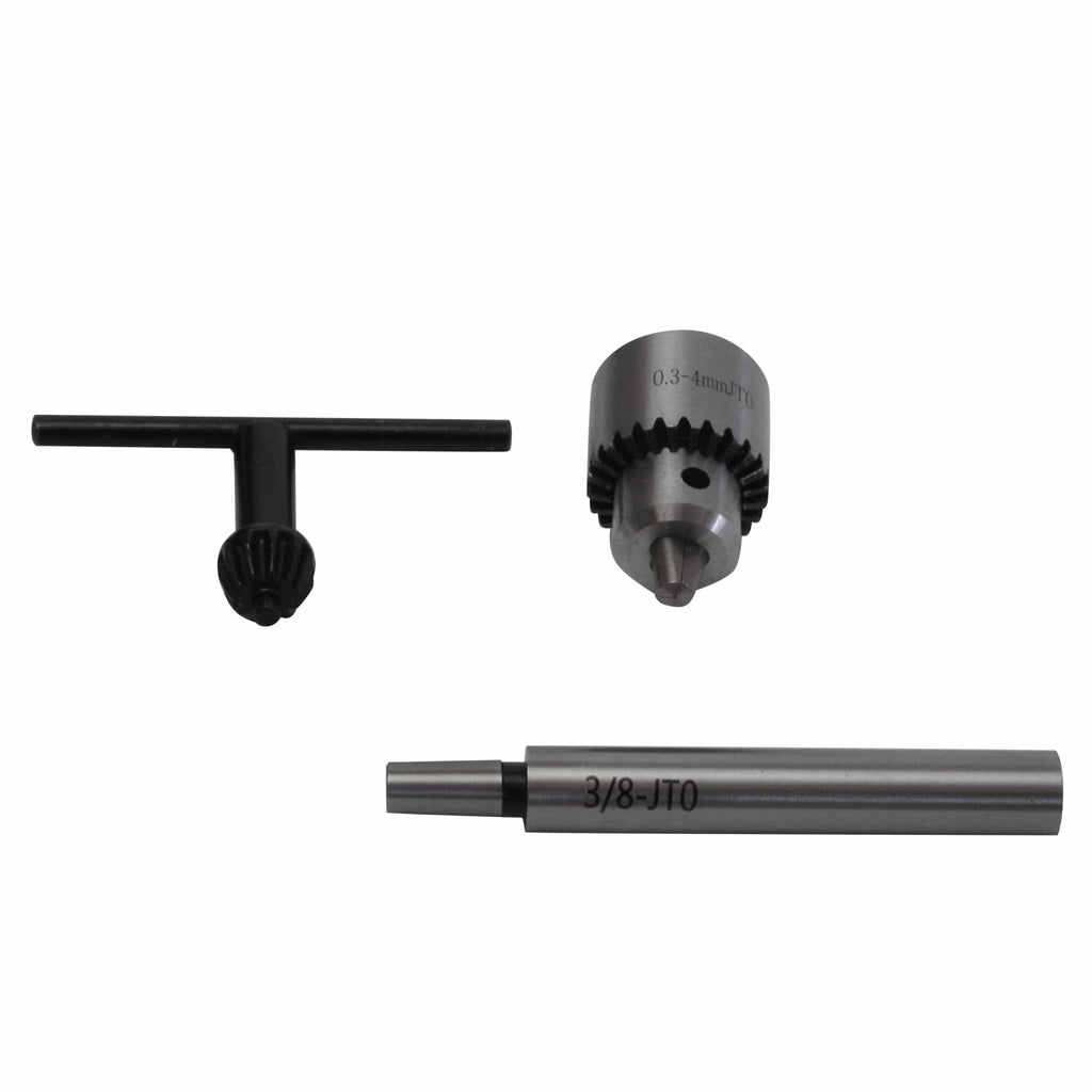 0.3-4mm Key Drill Chuck with JT0 3/8 Straight Shank Arbor-0