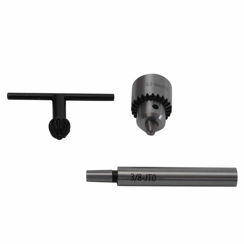 0.3-4mm Key Drill Chuck with JT0 3/8 Straight Shank Arbor-0