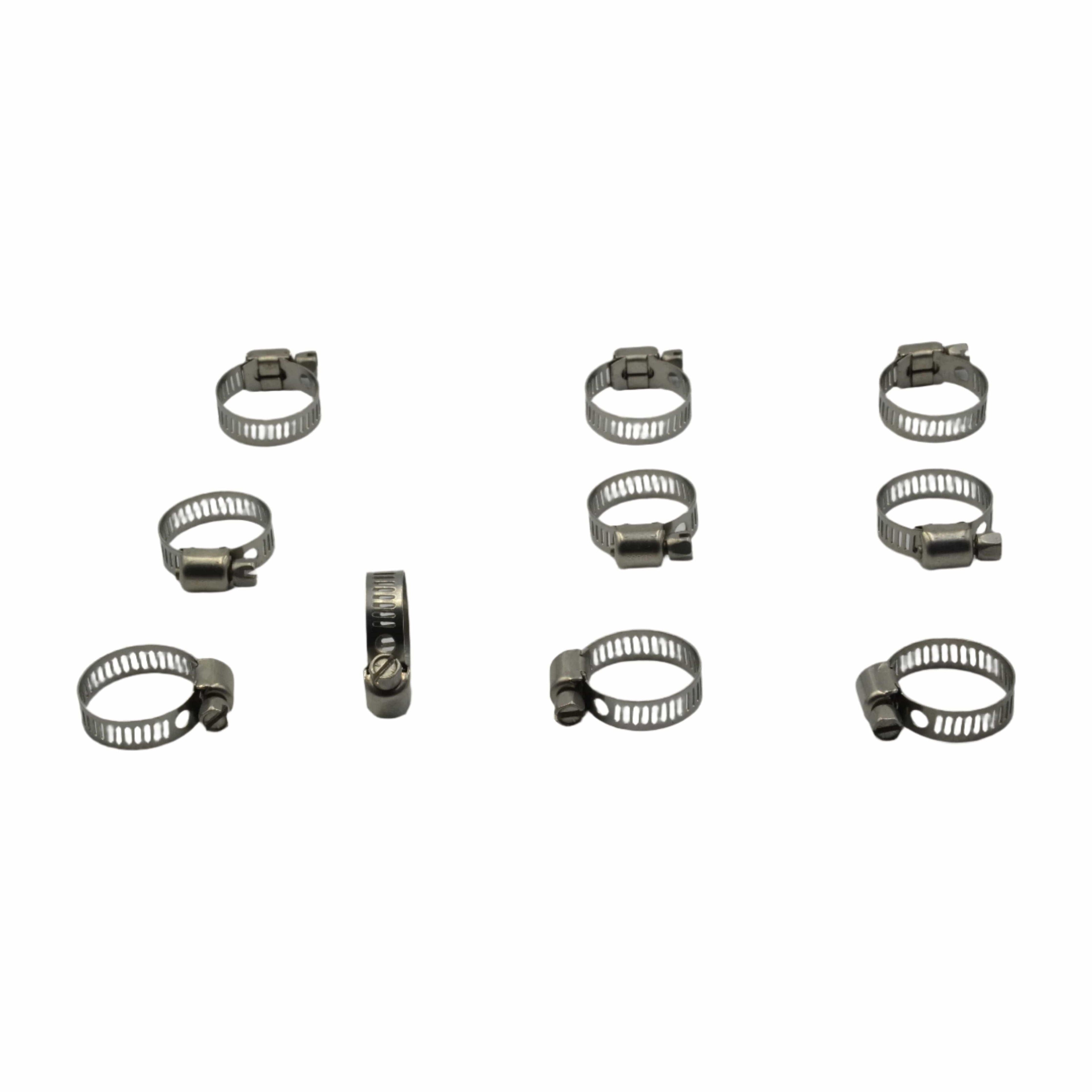 10 Piece 304 Stainless Steel 12-23mm Worm Drive Hose Clamp-4
