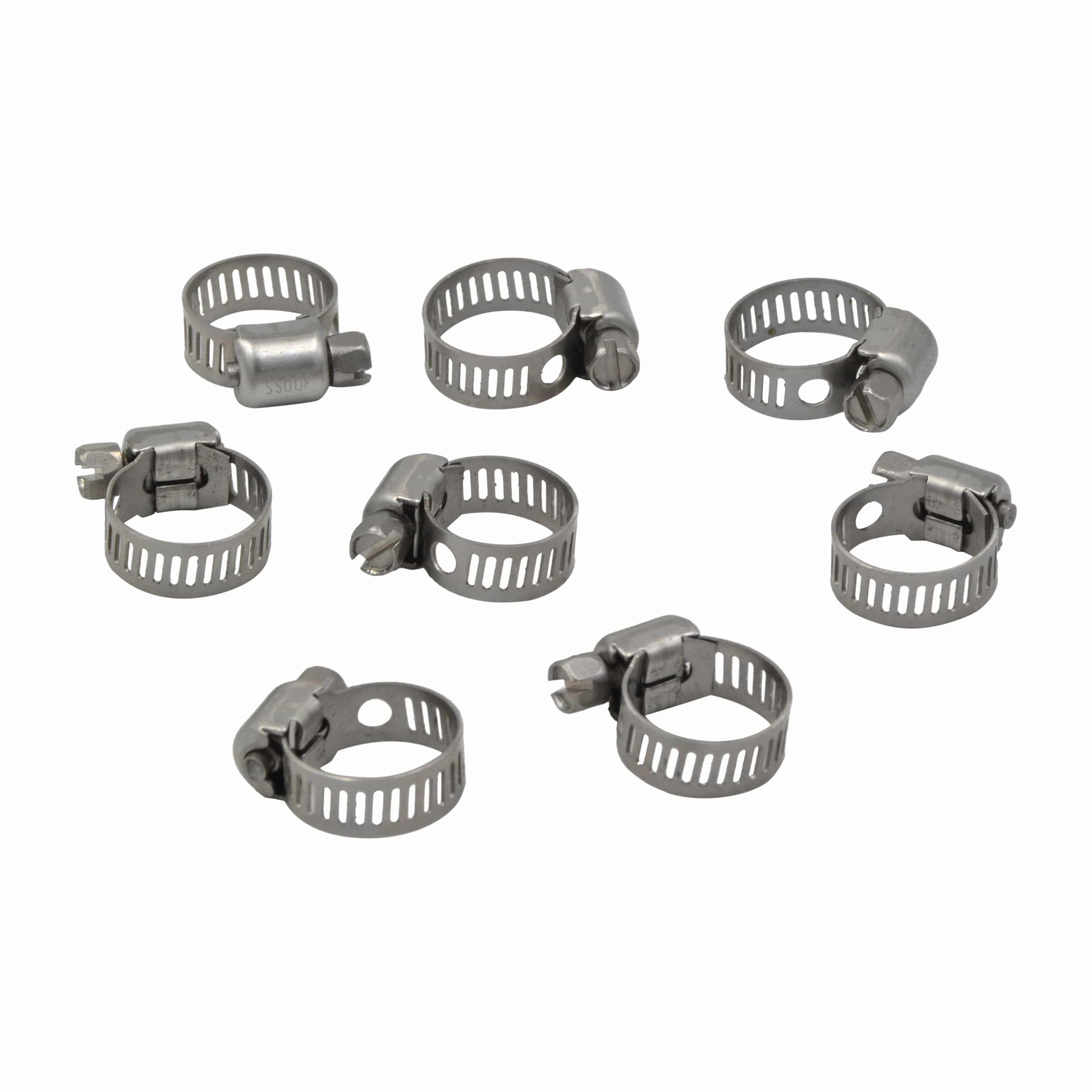 10 Piece 304 Stainless Steel 7-16mm Worm Drive Hose Clamp-3