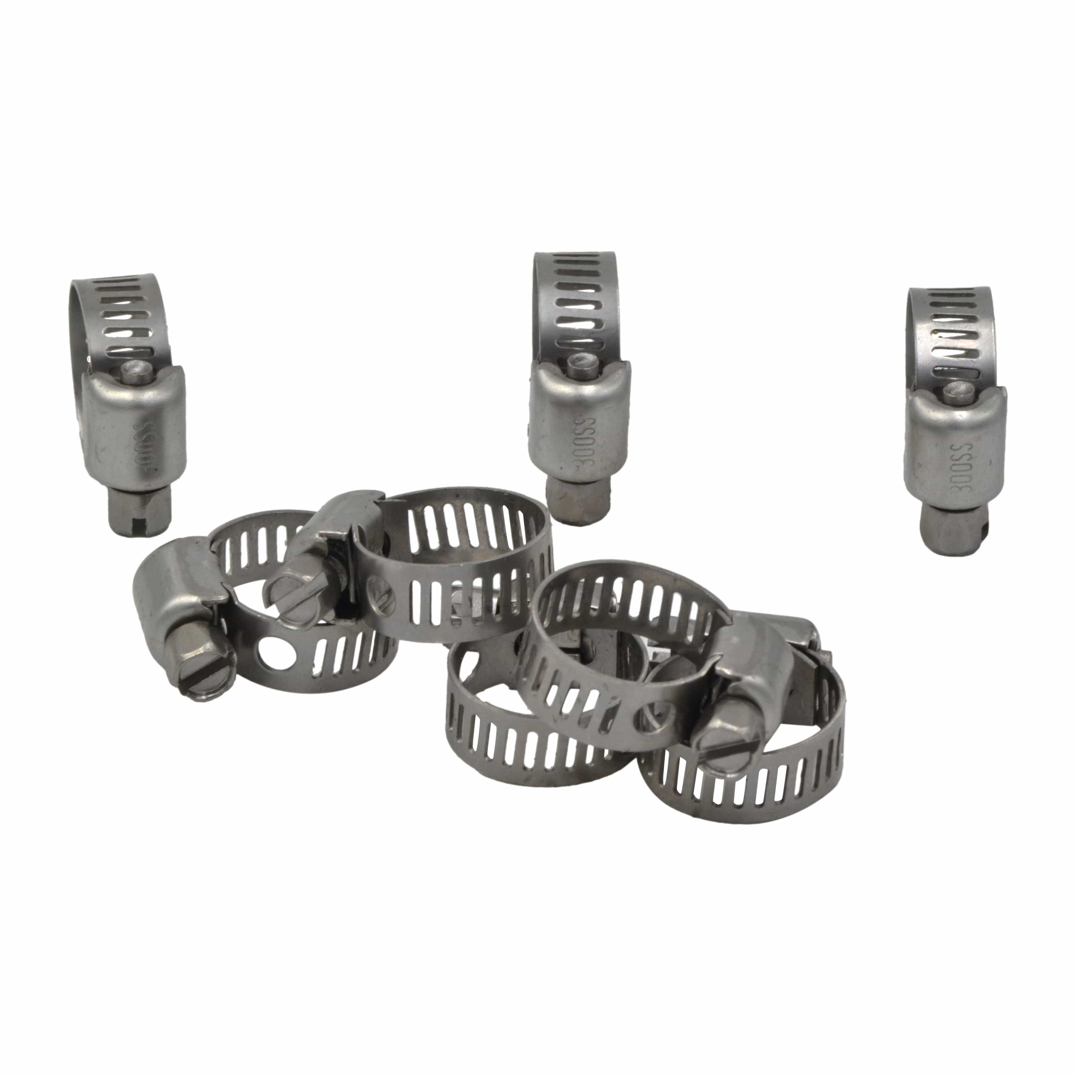 10 Piece 304 Stainless Steel 7-16mm Worm Drive Hose Clamp-0