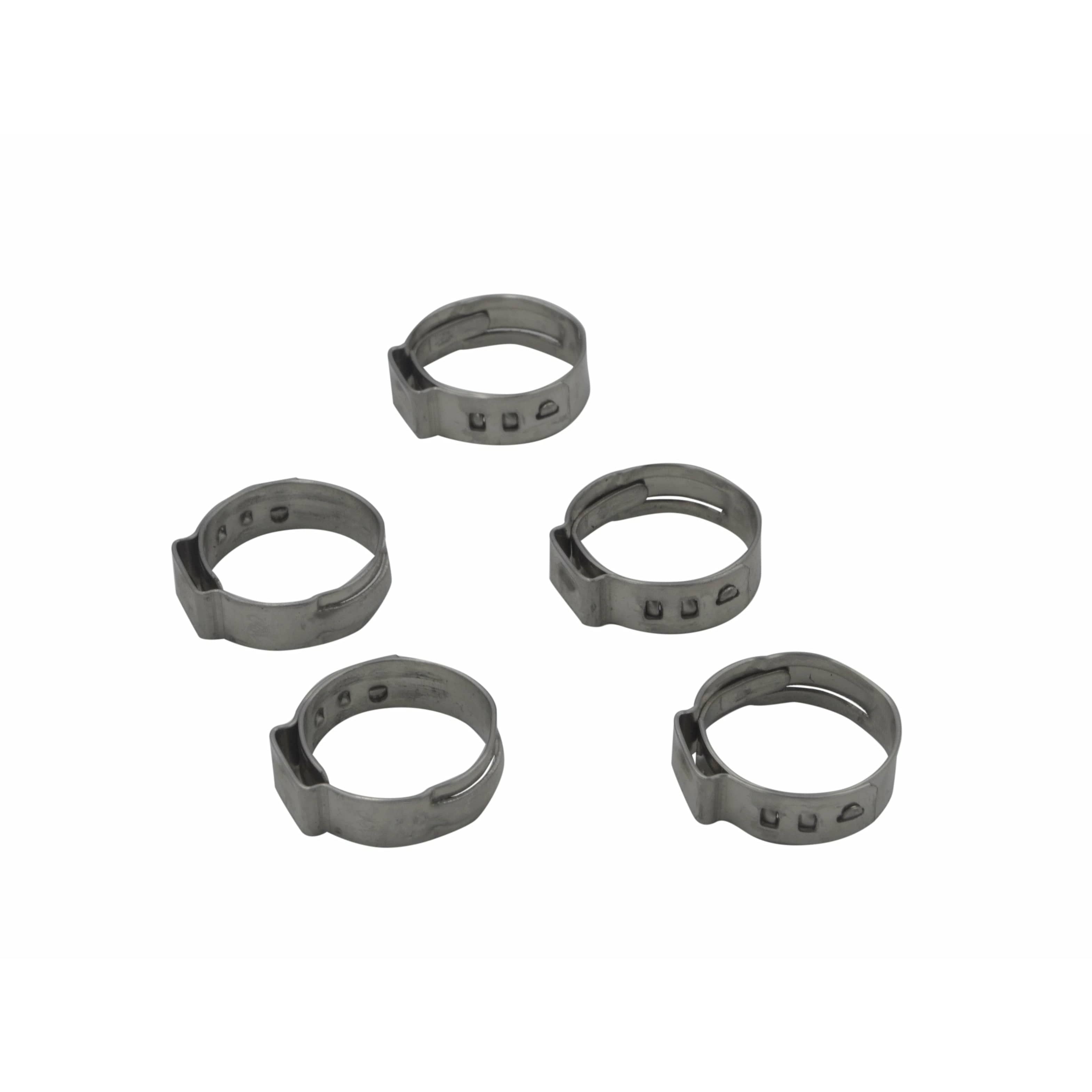 100 Piece 304 Stainless Steel 16-19.2mm Ear Hose Clamp-1