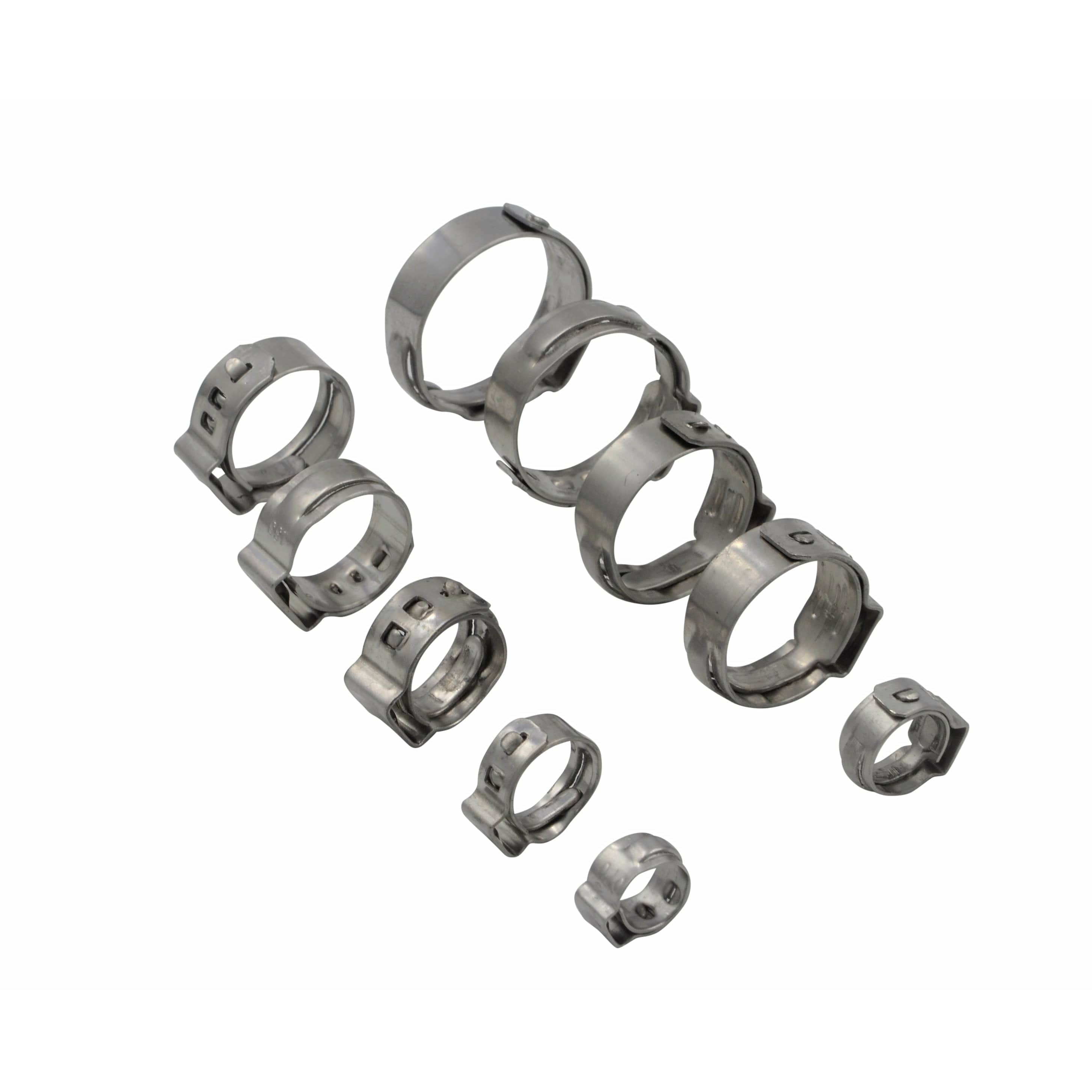 100 Piece 304 Stainless Steel 7.3-9mm Ear Hose Clamp-4