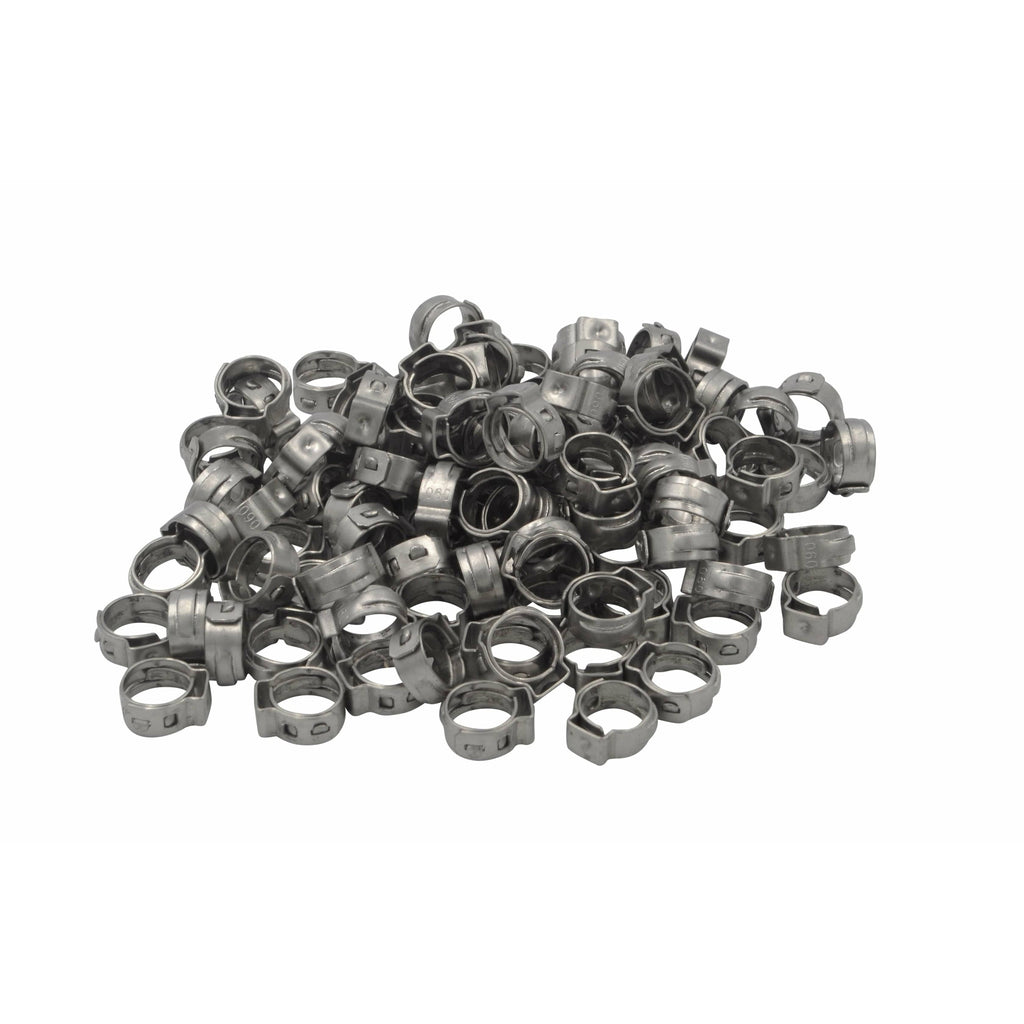 100 Piece 304 Stainless Steel 7.3-9mm Ear Hose Clamp-0