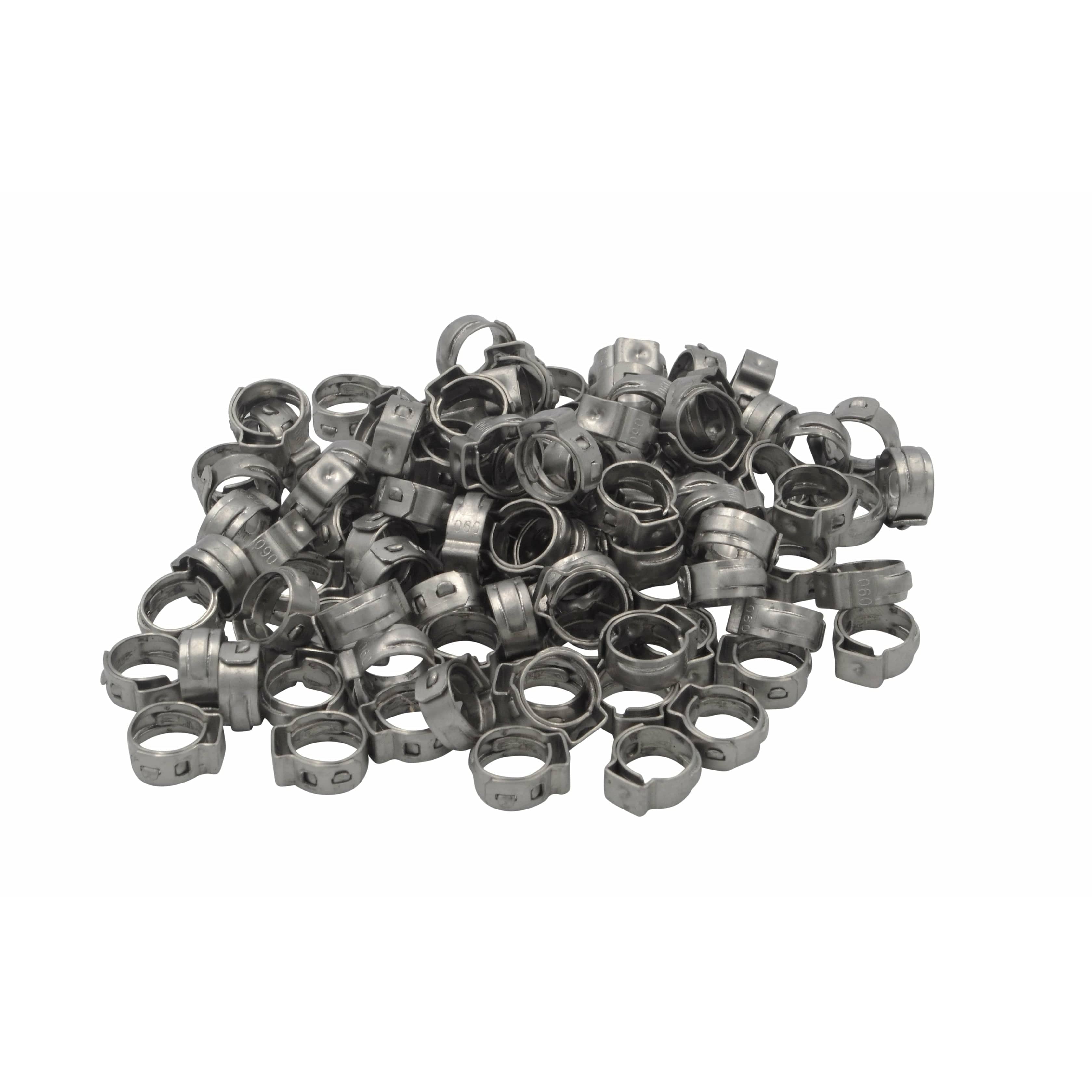 100 Piece 304 Stainless Steel 7.3-9mm Ear Hose Clamp-0