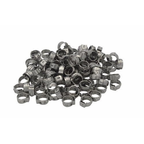100 Piece 304 Stainless Steel 7.3-9mm Ear Hose Clamp-0
