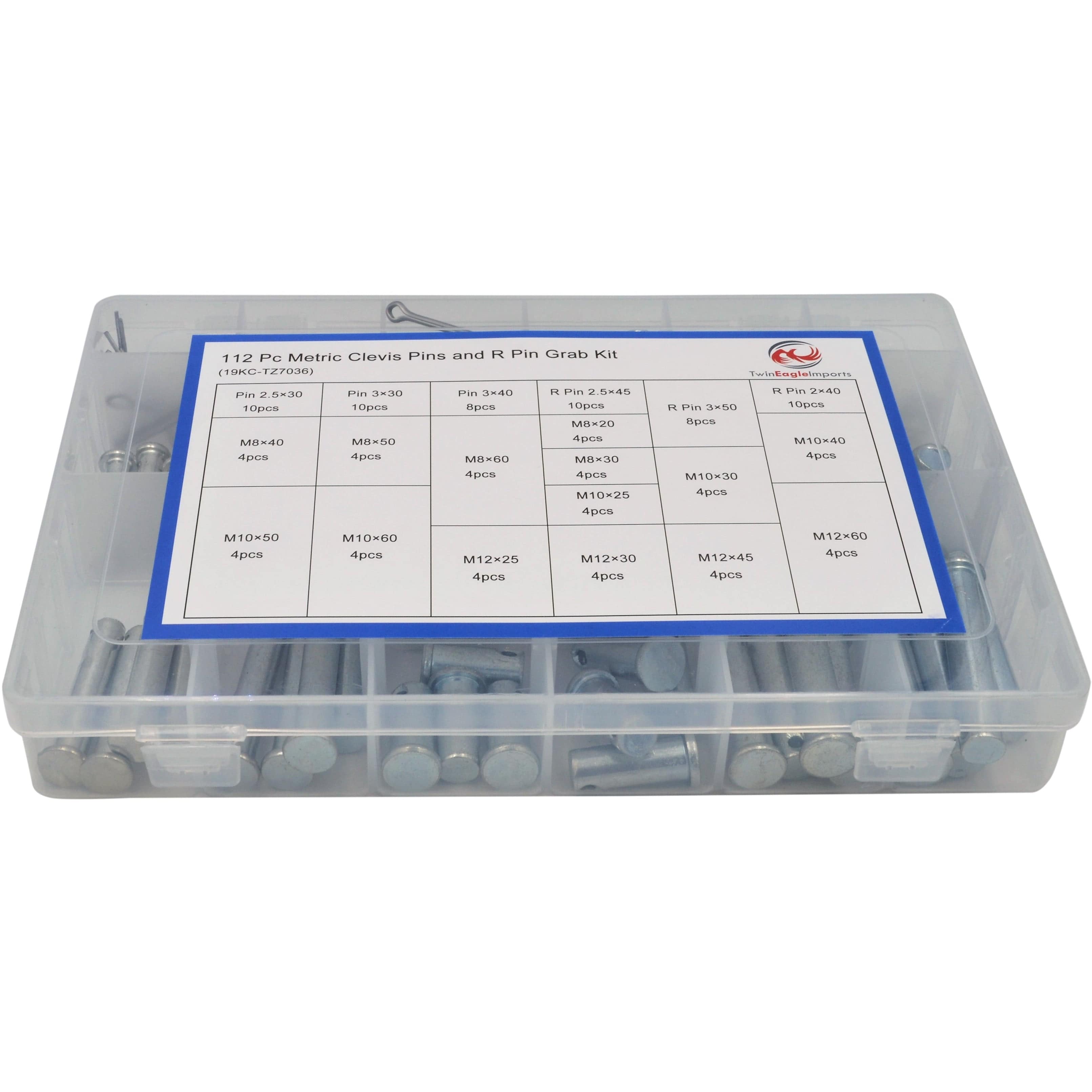 112pc Metric Clevis Pins and R Pin Grab Kit-0