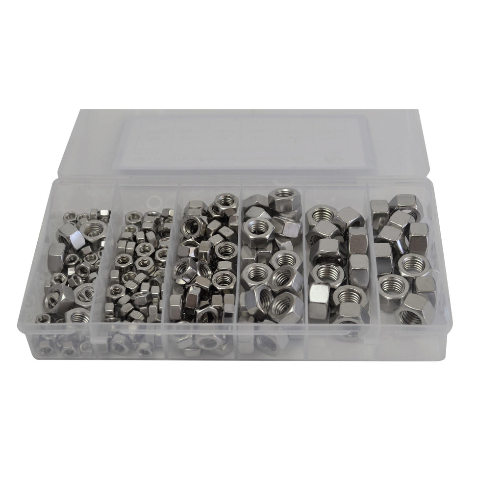 190pc 316 Stainless Steel Metric UNC Hex Nut and 460pc Stainless Steel Washer-3